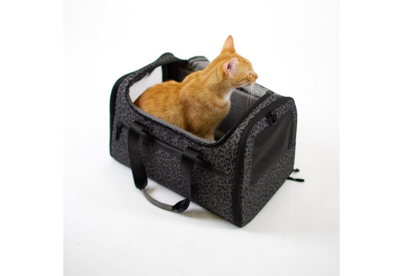 LucyBalu Tiertransporttasche Designer Katzentransporttasche, Tragetasche für Katzen mit Fenster bis 10,00 kg