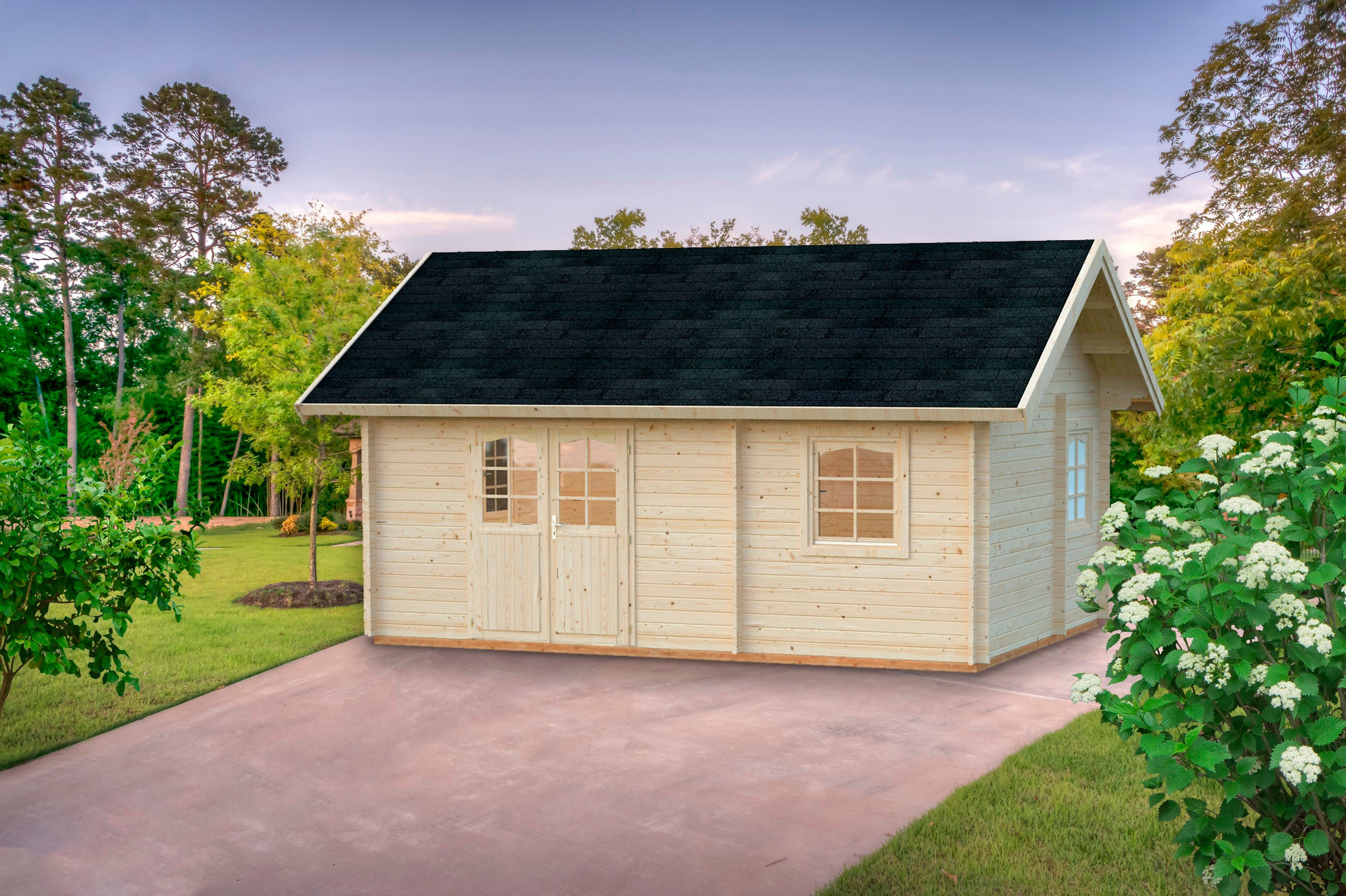 Palmako Gartenhaus Ferienhaus Sandra, BxT: 605x410 cm, inklusive Fußboden