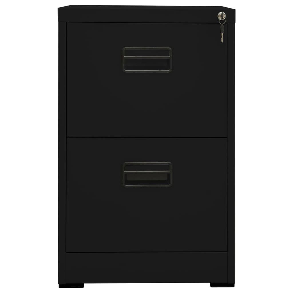 (1-St) Aktenschrank 46x62x72,5 cm Schwarz vidaXL Stahl Aktenschrank