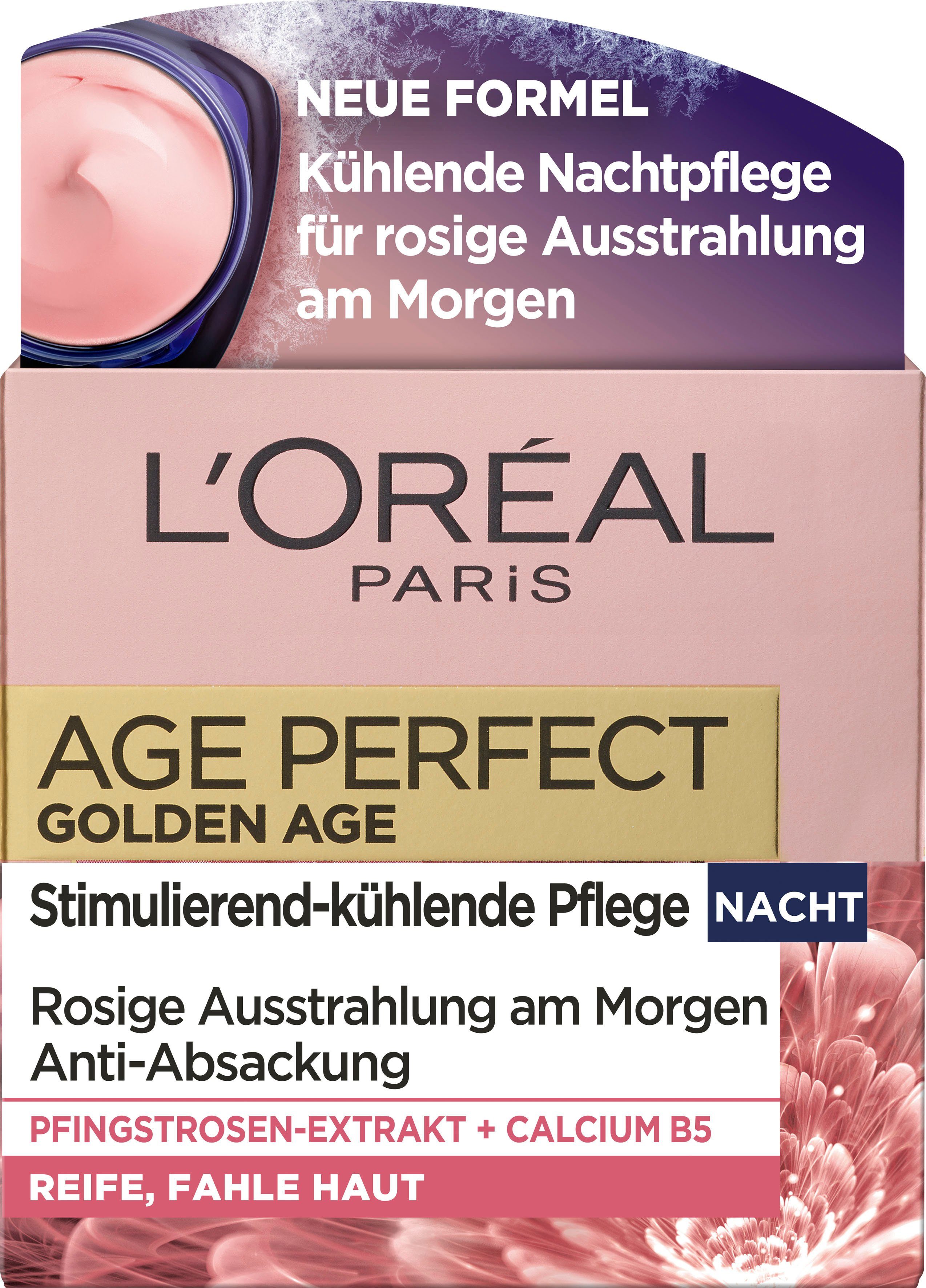 L'ORÉAL PARIS Feuchtigkeitscreme AGE PERFECT GOLDEN AGE ROSÉ-NACHTPFLEGE, mit Neo-Calcium