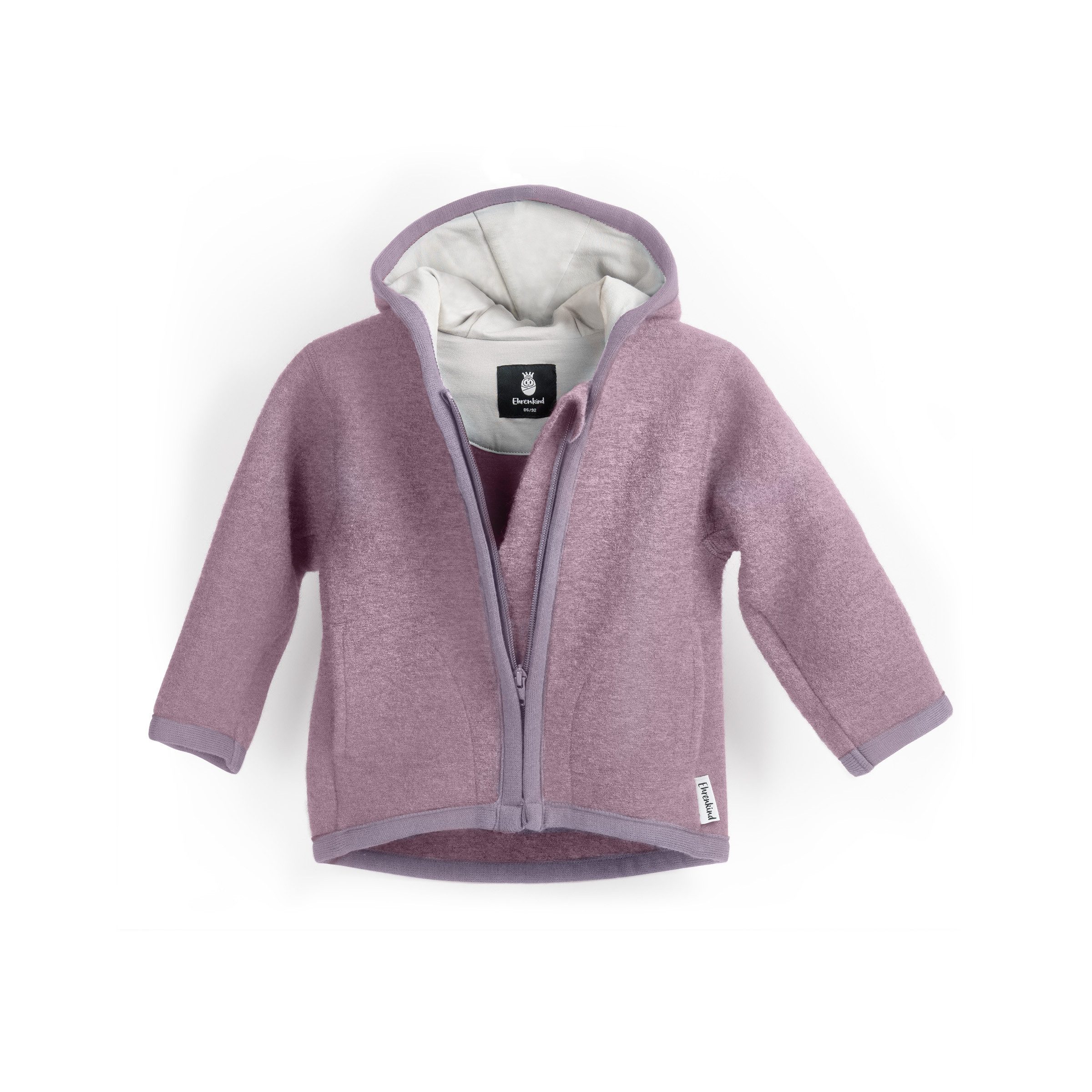 Ehrenkind Walkjacke, Jacke für Kinder aus Merino Schurwolle mit Reißverschluss (aus hochwertiger Walkwolle, atmungsaktiv und temperaturausgleichend) Jacke für Jungen und Mädchen
