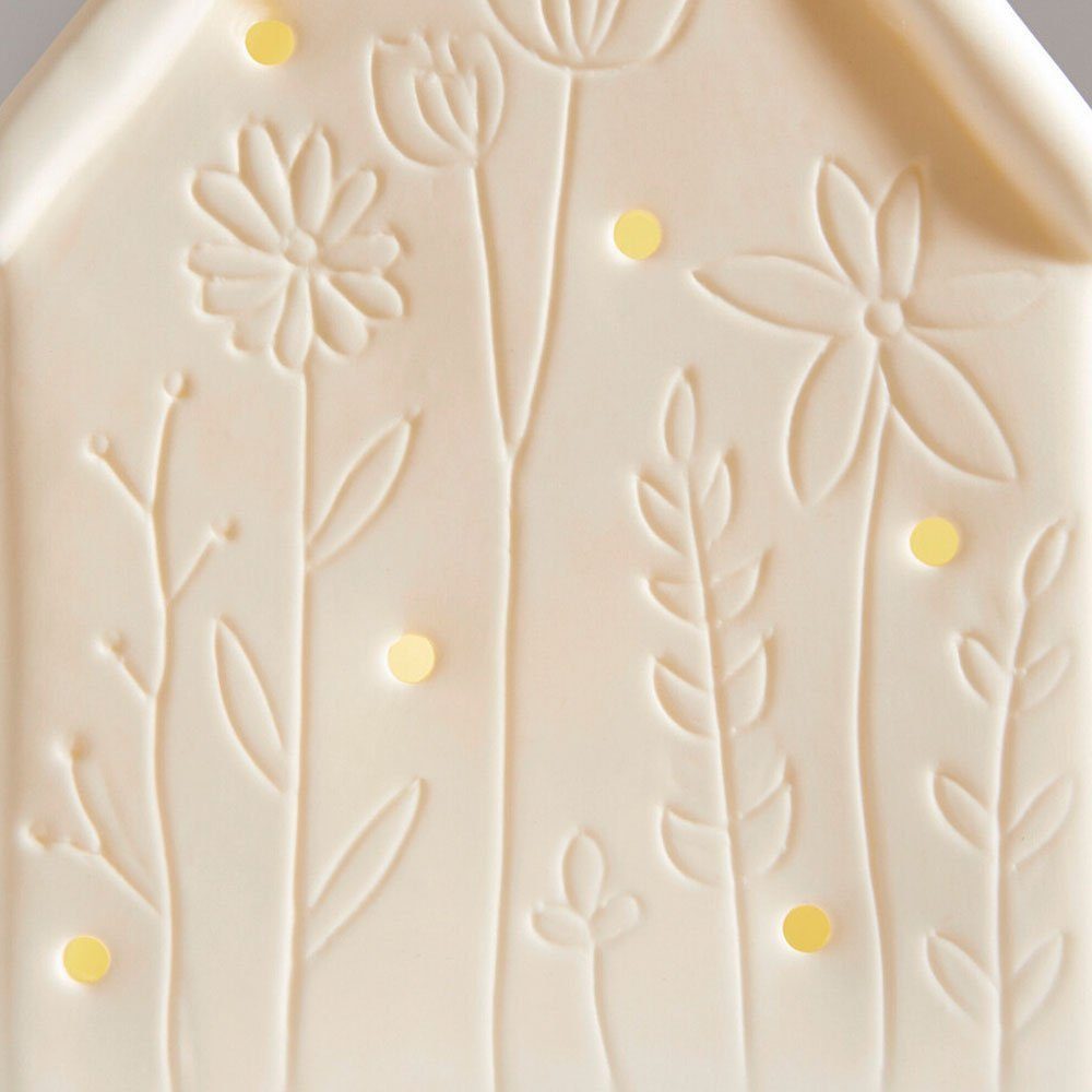 Home-trends24.de Dekofigur LED Haus Blumenwiese Figur Objekt Häuser Porzellan Deko 2er Set (2 St)