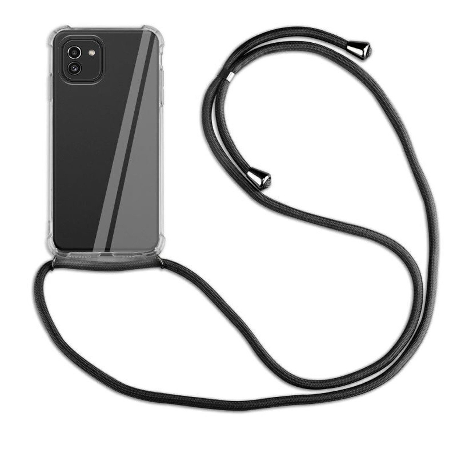 betterfon Handykette für Samsung Galaxy A03 Handyhülle mit Band & Kordel Bumper Schwarz, Hände frei – mit Silikonhülle & Schnur für flexiblen Alltag