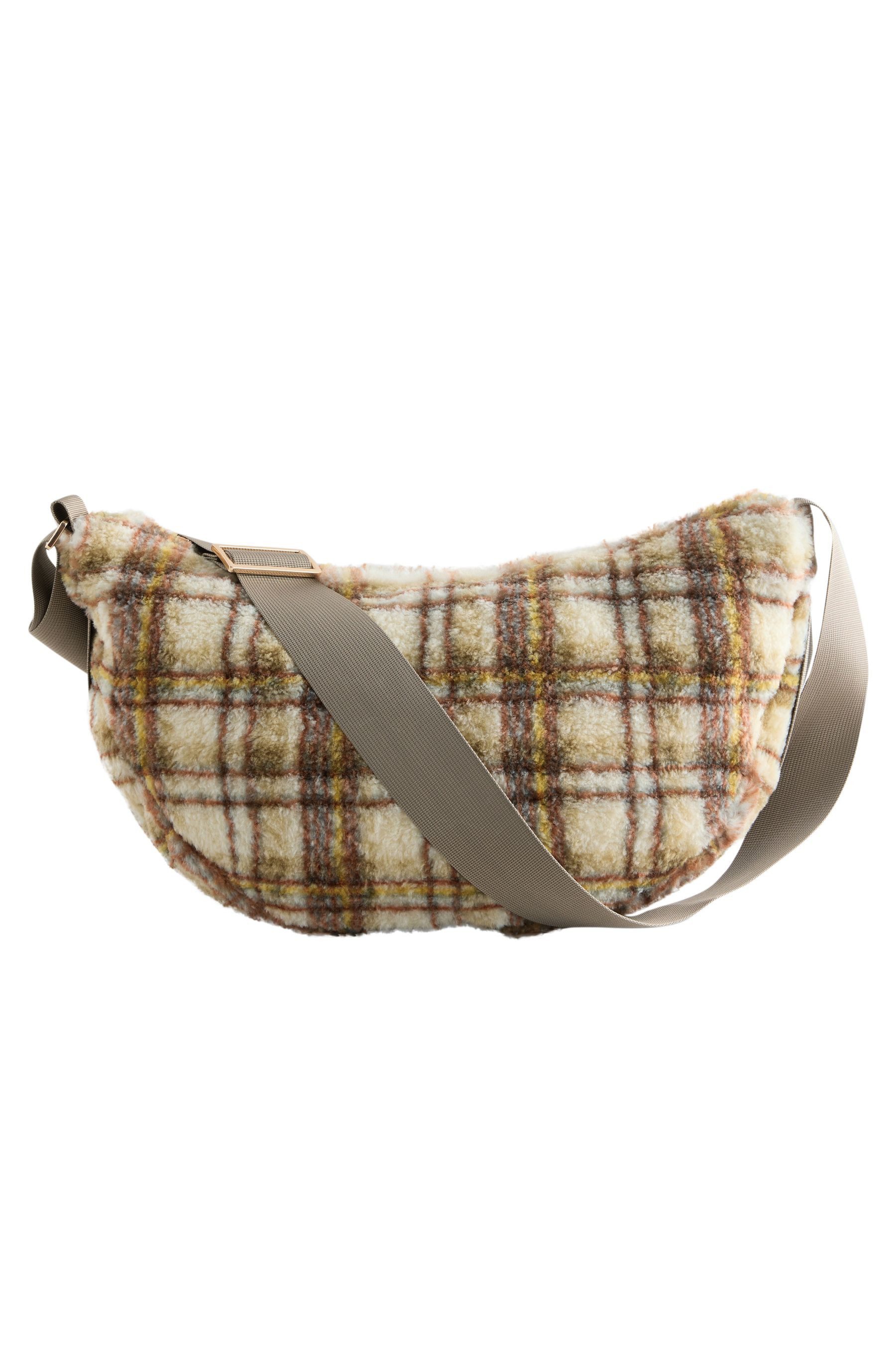 Next Umhängetasche Umhängetasche aus Plüsch mit Schachbrettmuster (1-tlg)