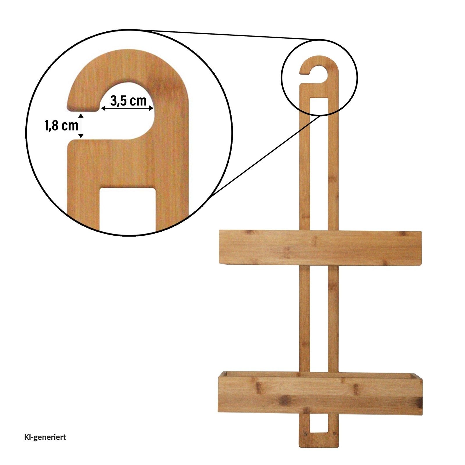HTI-Line Badregal Duschregal Hängeregal, Stück 1-tlg., Hängeregal Holz – Bild 3 von 4