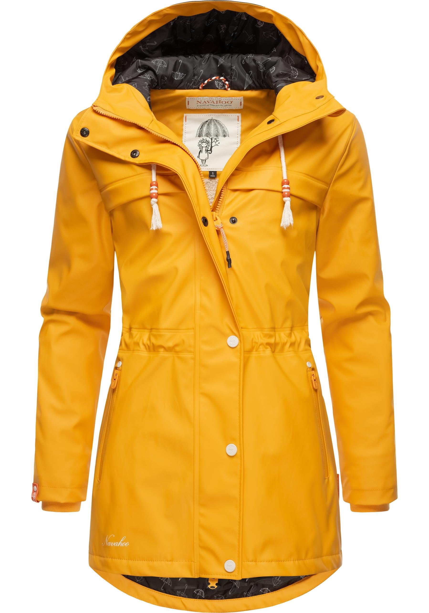 Navahoo Rainy modischer gelb Regenmantel Damen Forest Regenparka Outdoor