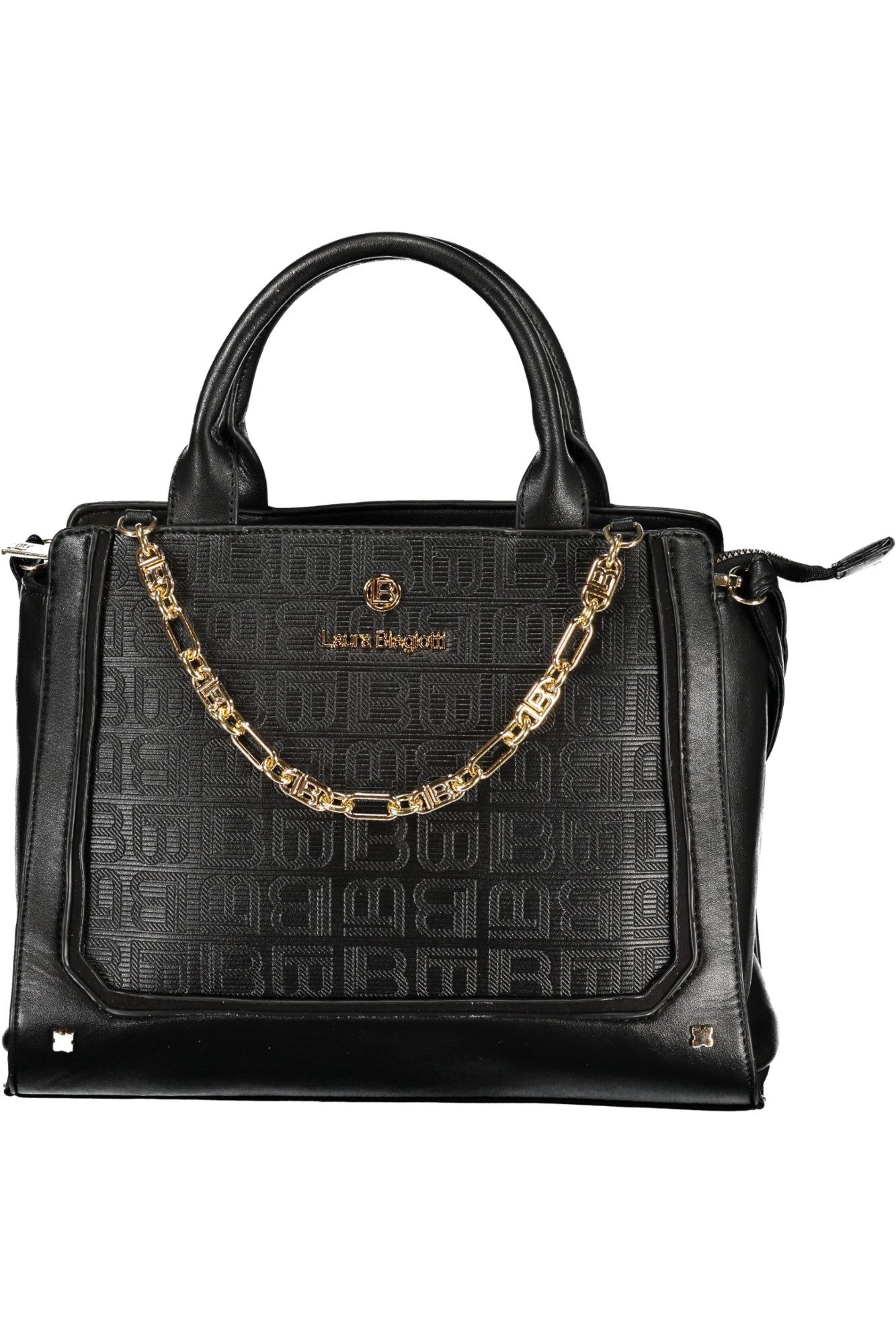 Laura Biagiotti Umhängetasche, Elegante schwarze Damenhandtasche mit Schulterriemen und Reißverschlu