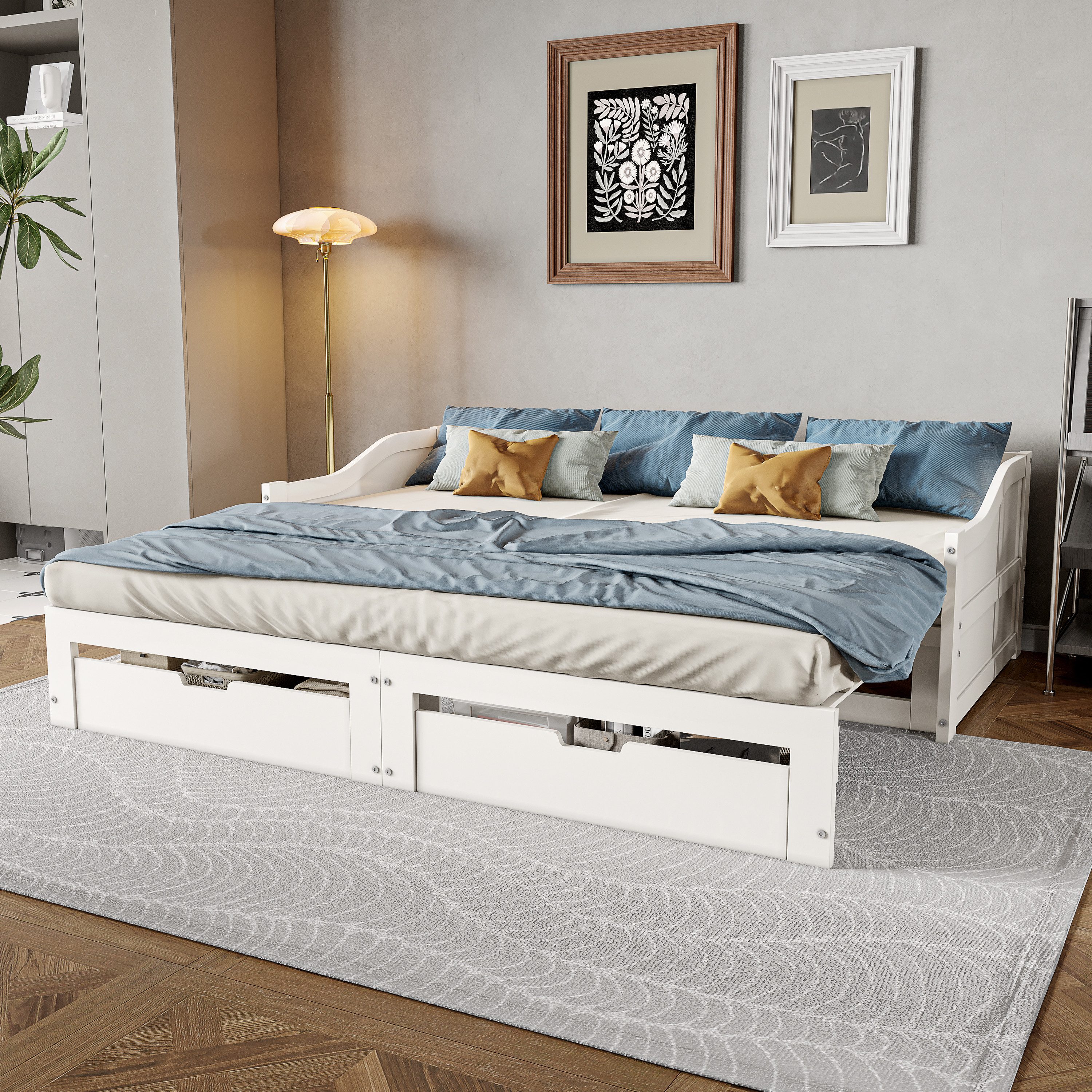 Gdood Schlafsofa Stauraumbett Daybett Tagesbett Ausziehbett, Holzbett, Mit günstig online kaufen