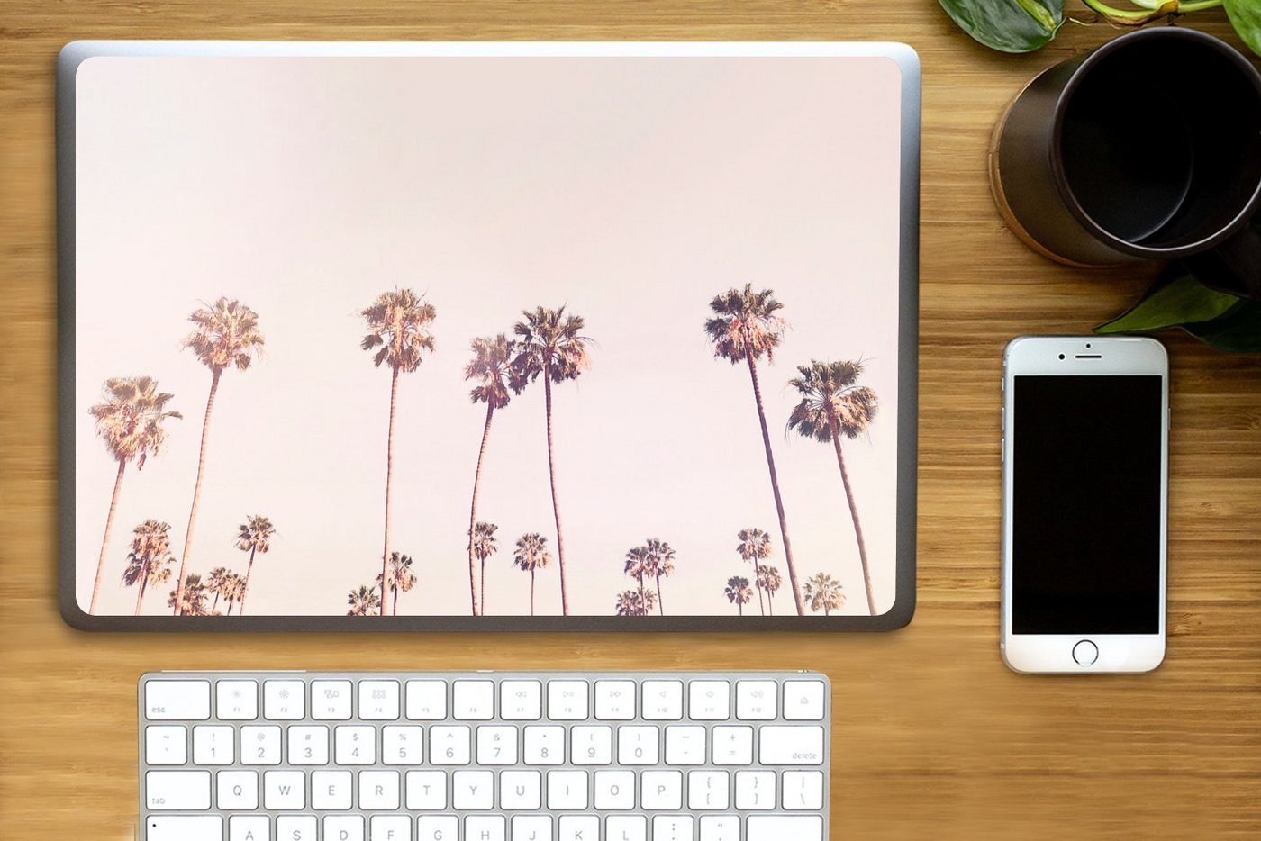 Thumbnail - MuchoWow Laptop-Aufkleber Palmen - Sonne - Natur - Himmel