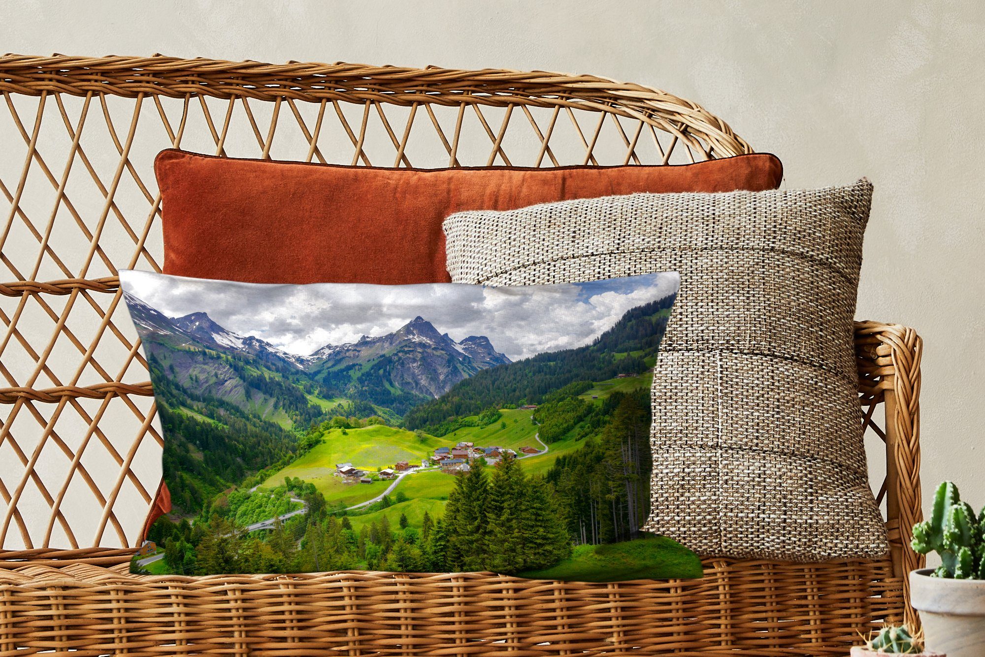 Österreich, Dekokissen mit Schlafzimmer Dekoration, MuchoWow Berge Dekokissen in Zierkissen, Füllung, Wohzimmer