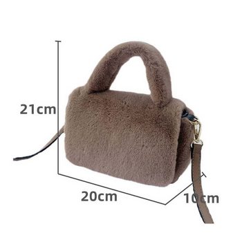 FIDDY Schultertasche Damen Fellimitat Schultertasche,Plüsch Umhängetasche (1-tlg), Flauschige Handtasche mit PU Schultergurt, mit abnehmbarem