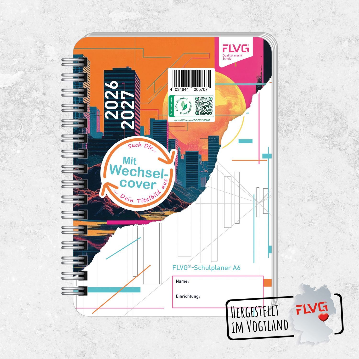 Schülerkalender POSTKARTENGRÖßE! - A6 Gymnasial-, Schul- und Studienplaner 2026/2027