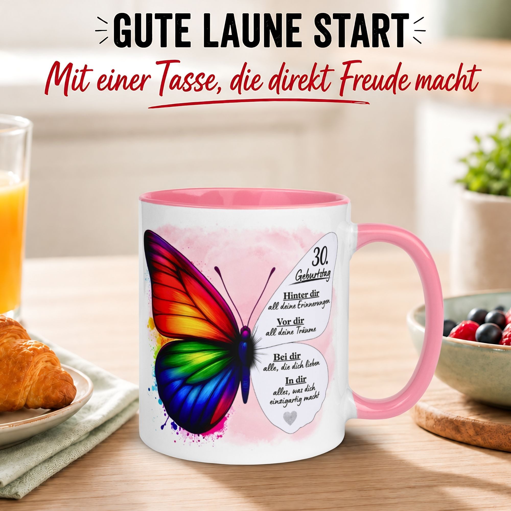 Momentals Tasse 30. Geburtstag Frau – Weil du einzigartig bist – Geburtstagsgeschenk, Gratis Versand · Links-&Rechtshänder · Spülmaschinenfest