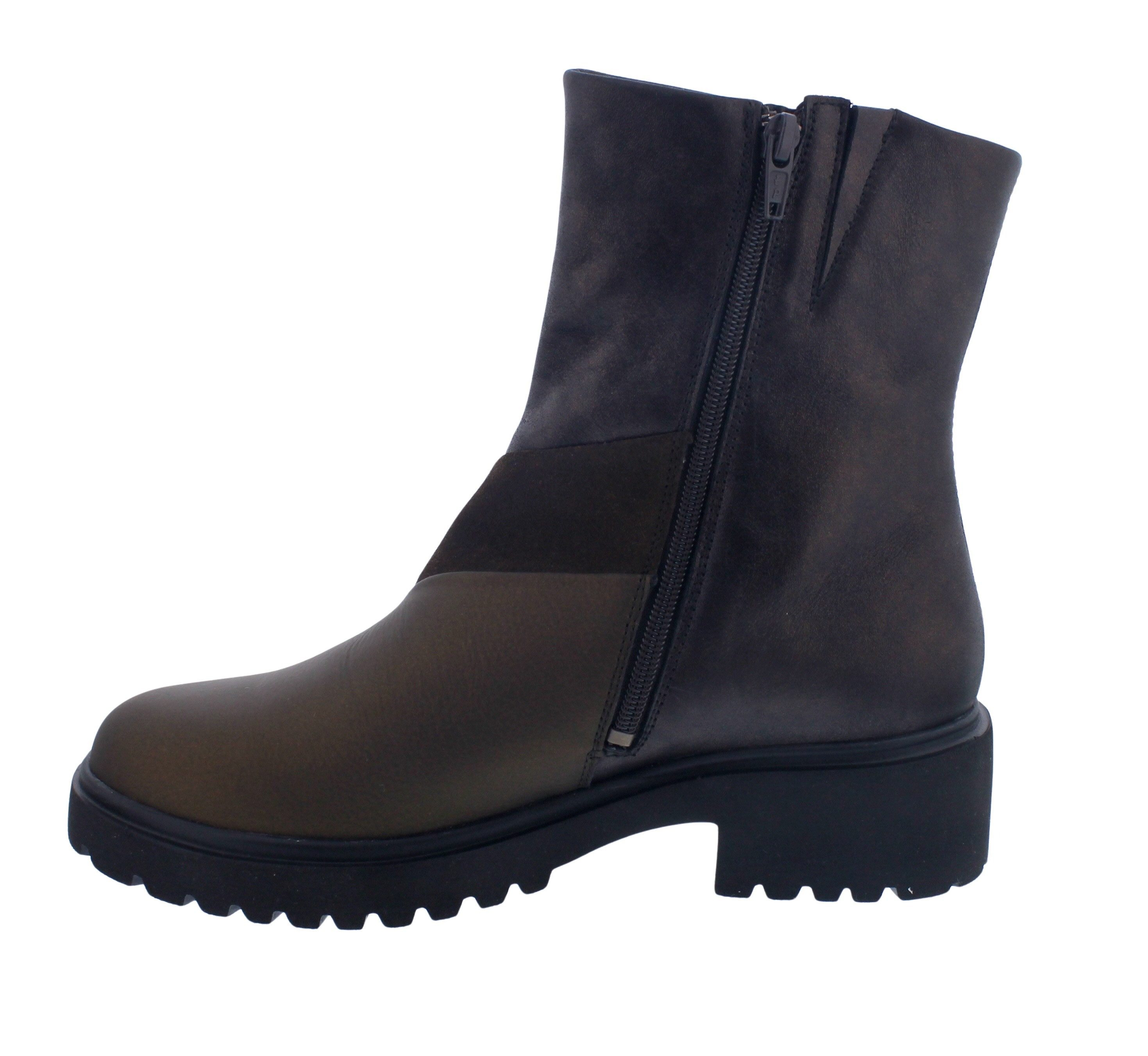 Waldläufer Waldläufer H-Luise Bootie, Rea (Metallicled)/ Velourled., Nuba Wood (Reißverschlussstiefel