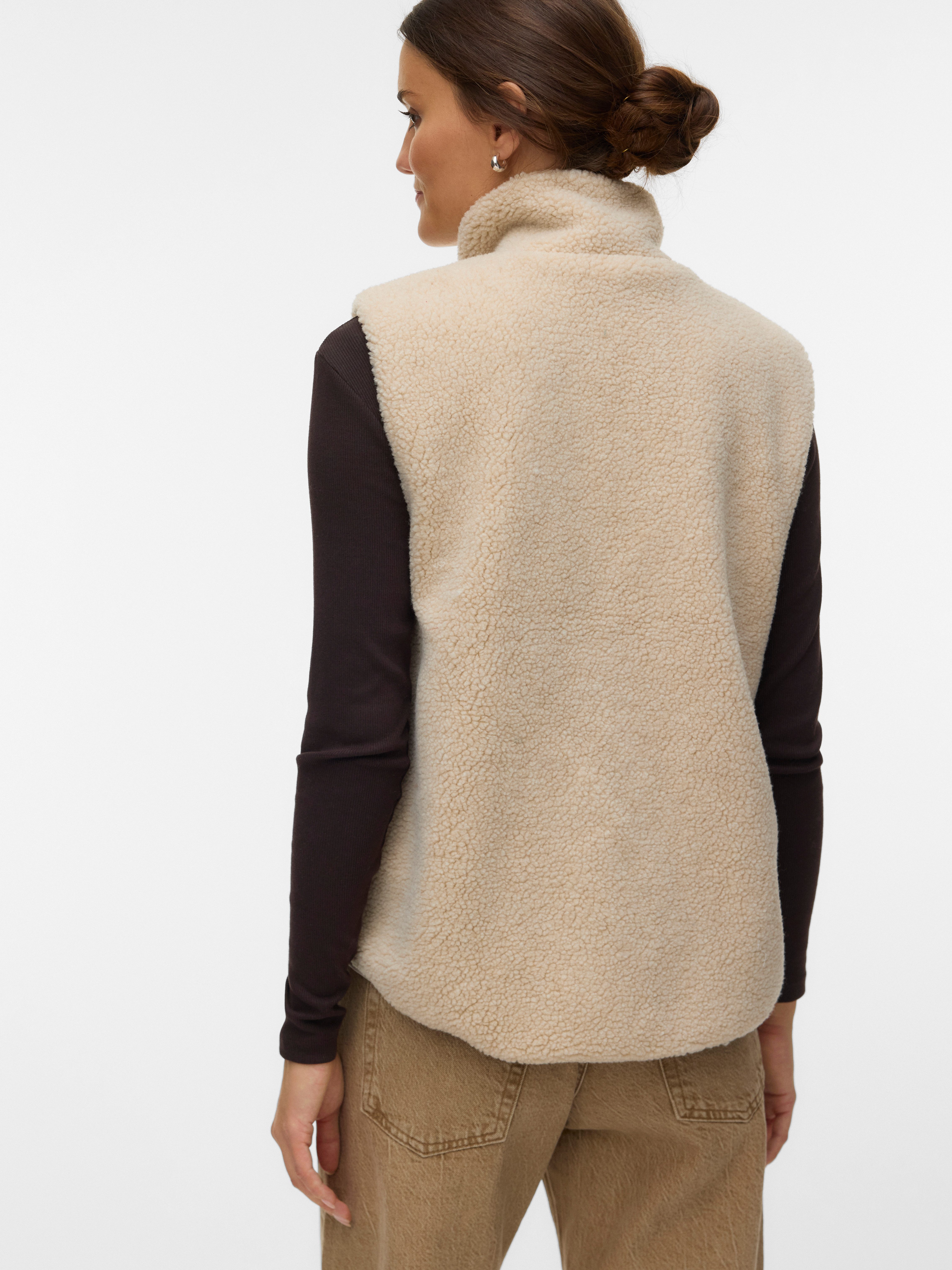 Vero Moda Plüschweste VMJOSEFINE SL TEDDY ZIP VEST EXP Kunstfaser