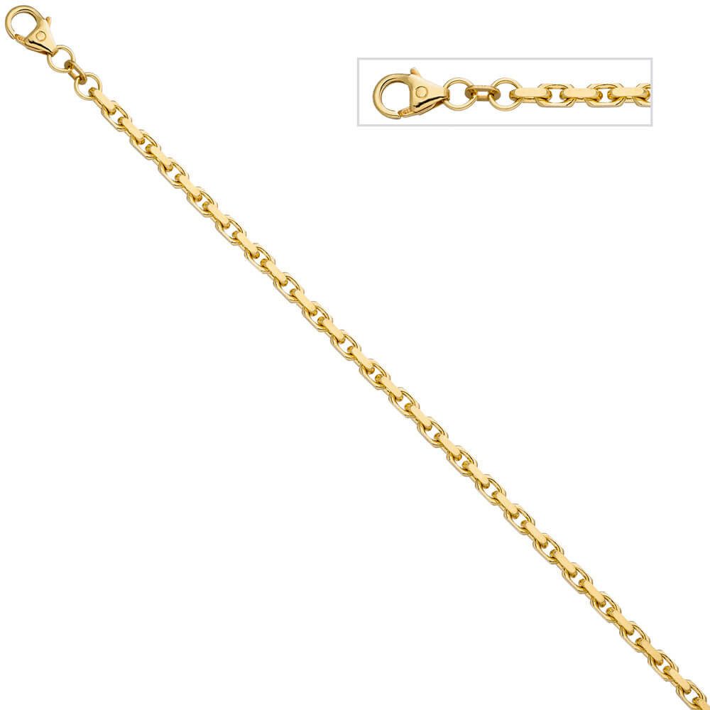 Schmuck Krone Goldarmband 3mm Ankerarmband aus 333 Gelbgold, 21cm, Gold 333