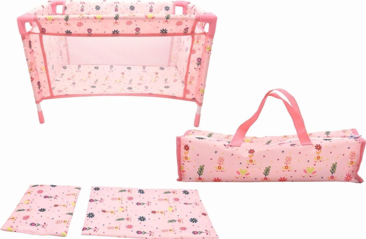 Idee+Spiel Spiel Dollsworld Reisebett - Tragbares Puppenbett für unterwegs