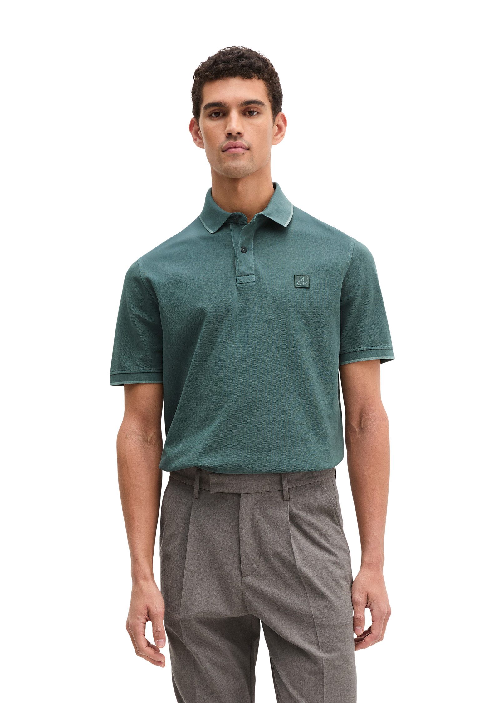 Marc O'Polo Poloshirt weiches Tragegefühl, regular Fit, Logopatch auf der B günstig online kaufen