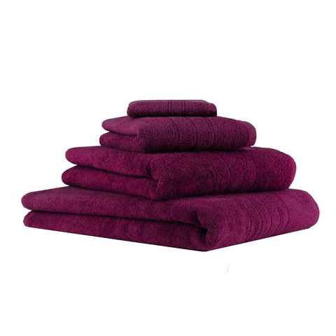 Betz Handtuch Set 4-TLG. Handtuch-Set Deluxe 100% Baumwolle 1 Badetuch 1 Duschtuch 1 Handtuch 1 Seiftuch Farbe Pflaume, 100% Baumwolle, (4-tlg)