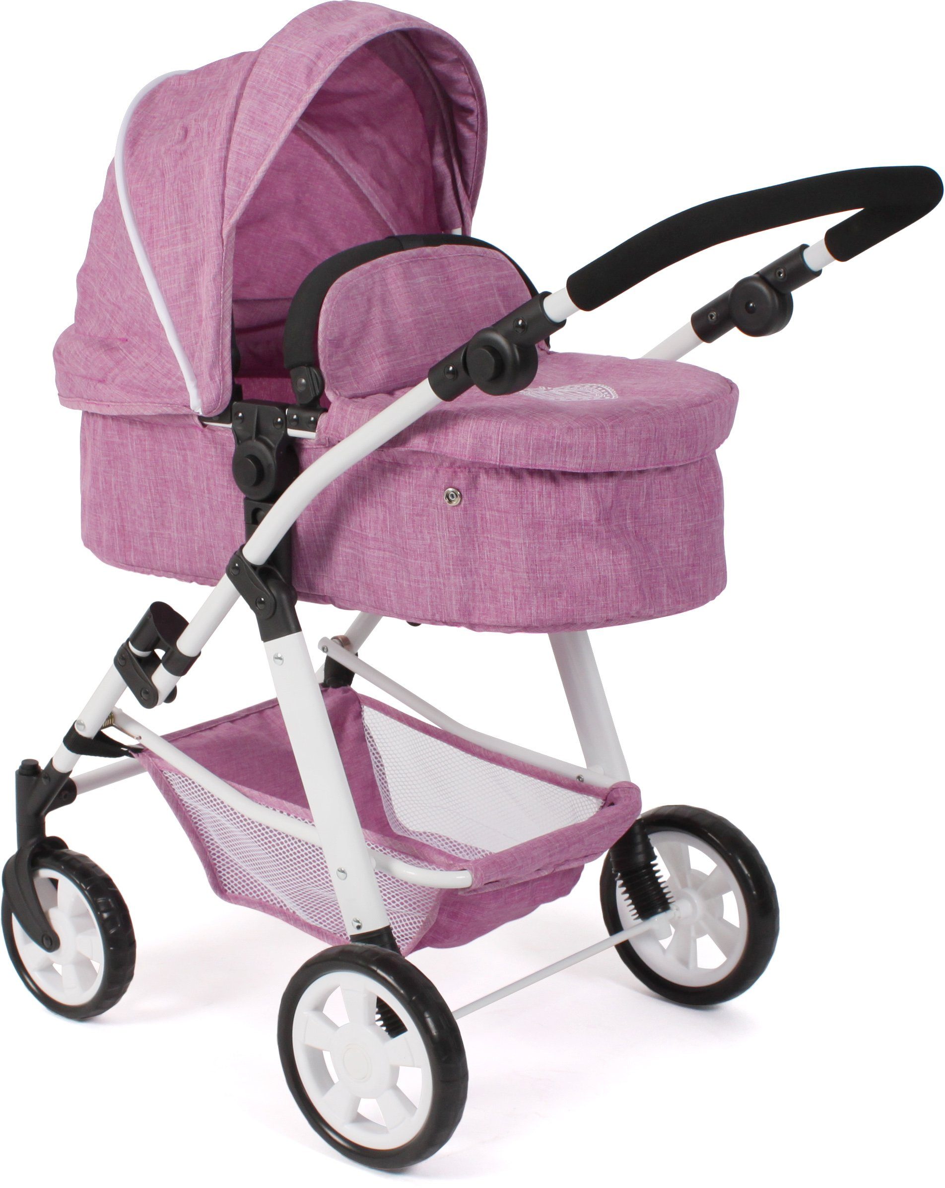 Kombi-Puppenwagen Nele, Jeans Pink