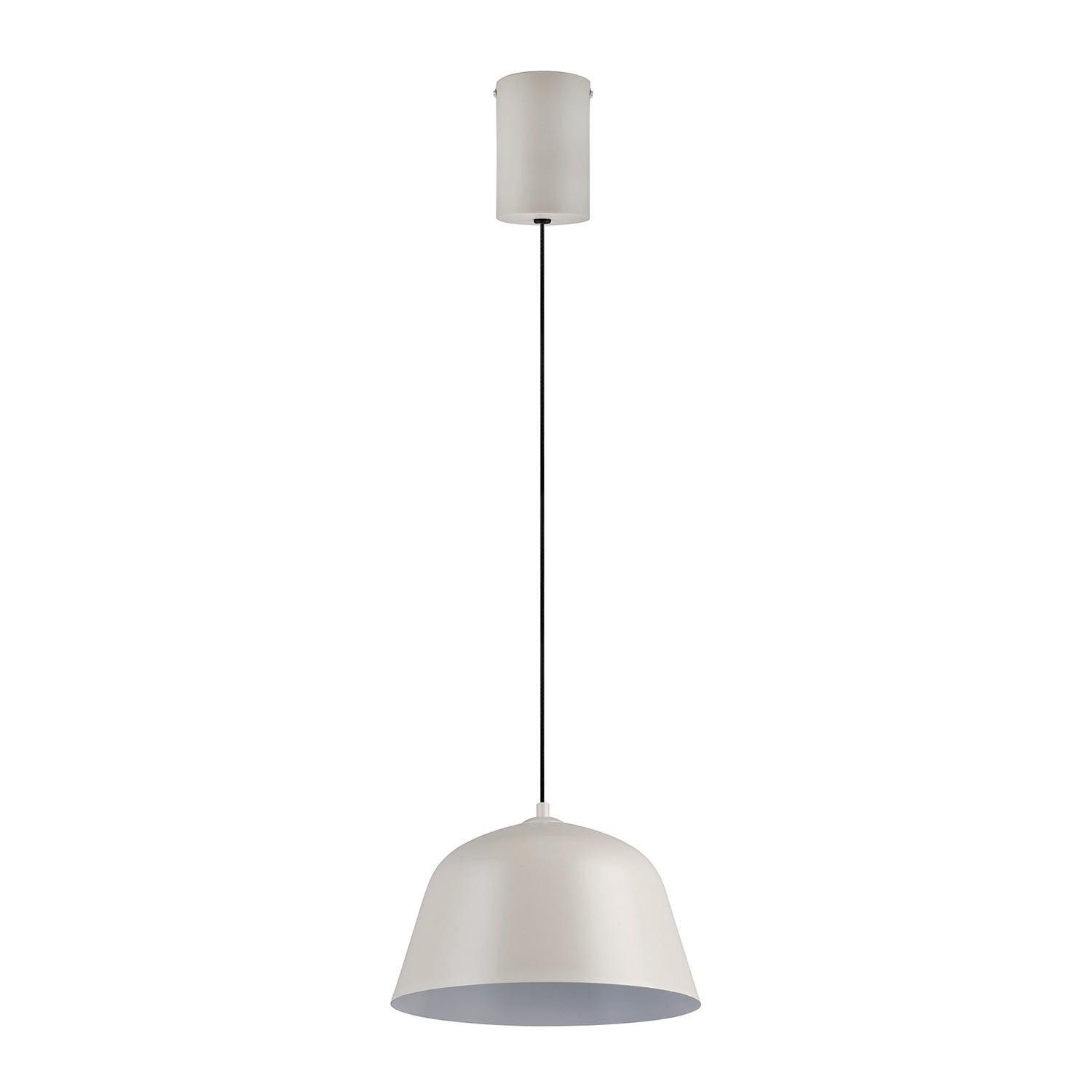 Reality Leuchten Pendelleuchte TOVA, 1-flammig, Grau, Weiß, Metall, ohne Leuchtmittel, Höhenverstellbar, Ø 30 x H 150 cm