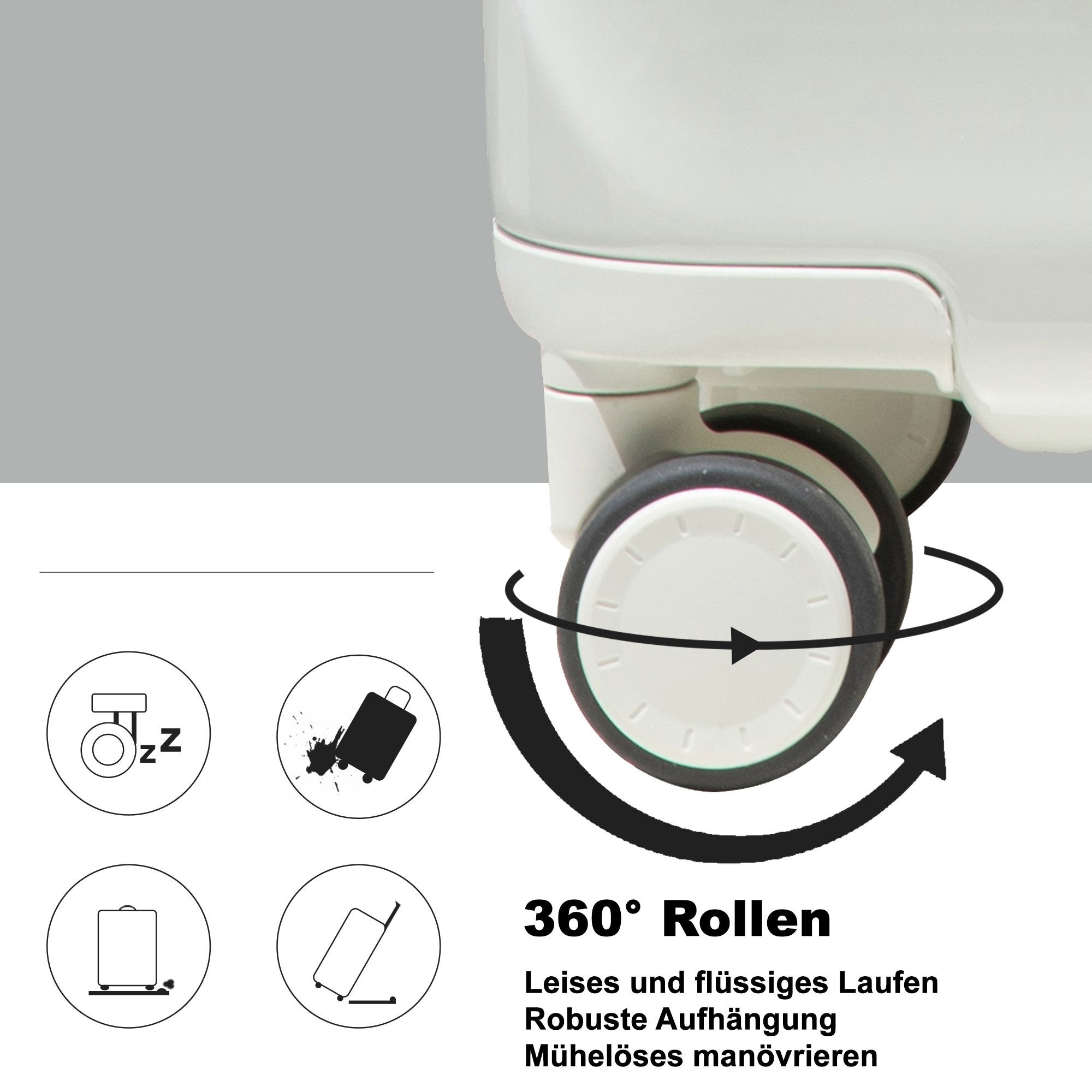 Travelhouse Hartschalen-Trolley Capri, 4 Rollen, PC Hartschale, USB + USB C Anschluss, Rollenbremse – Bild 5 von 5