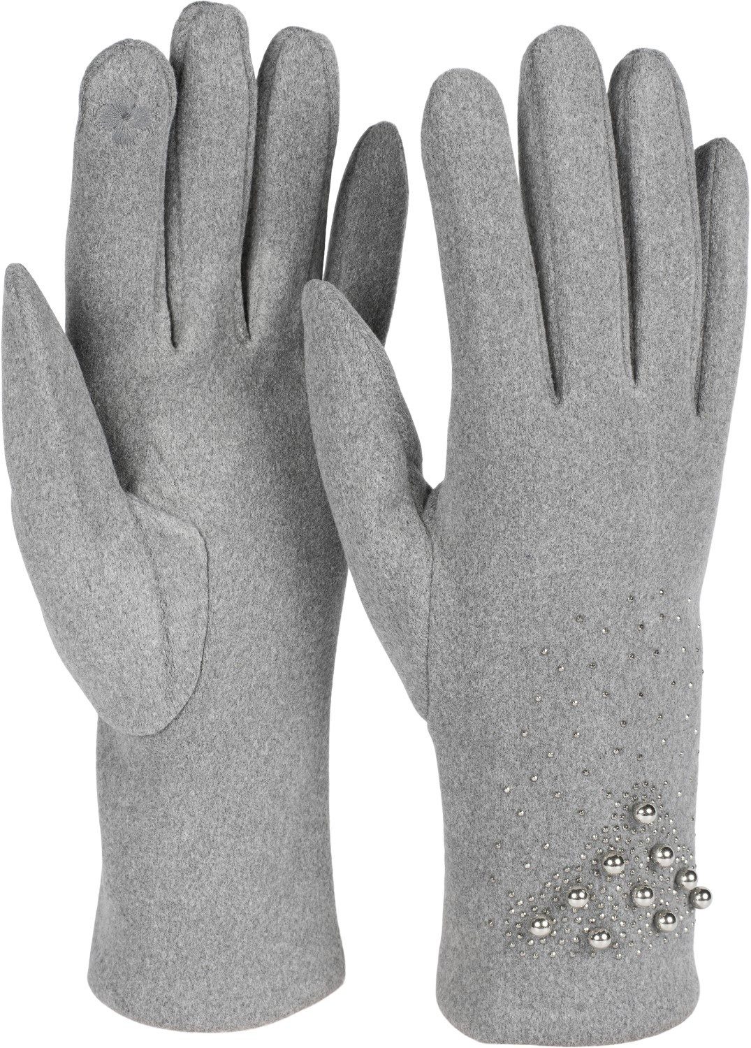 styleBREAKER Fleecehandschuhe Touchscreen Handschuhe mit Strass und Perlen (1-St)