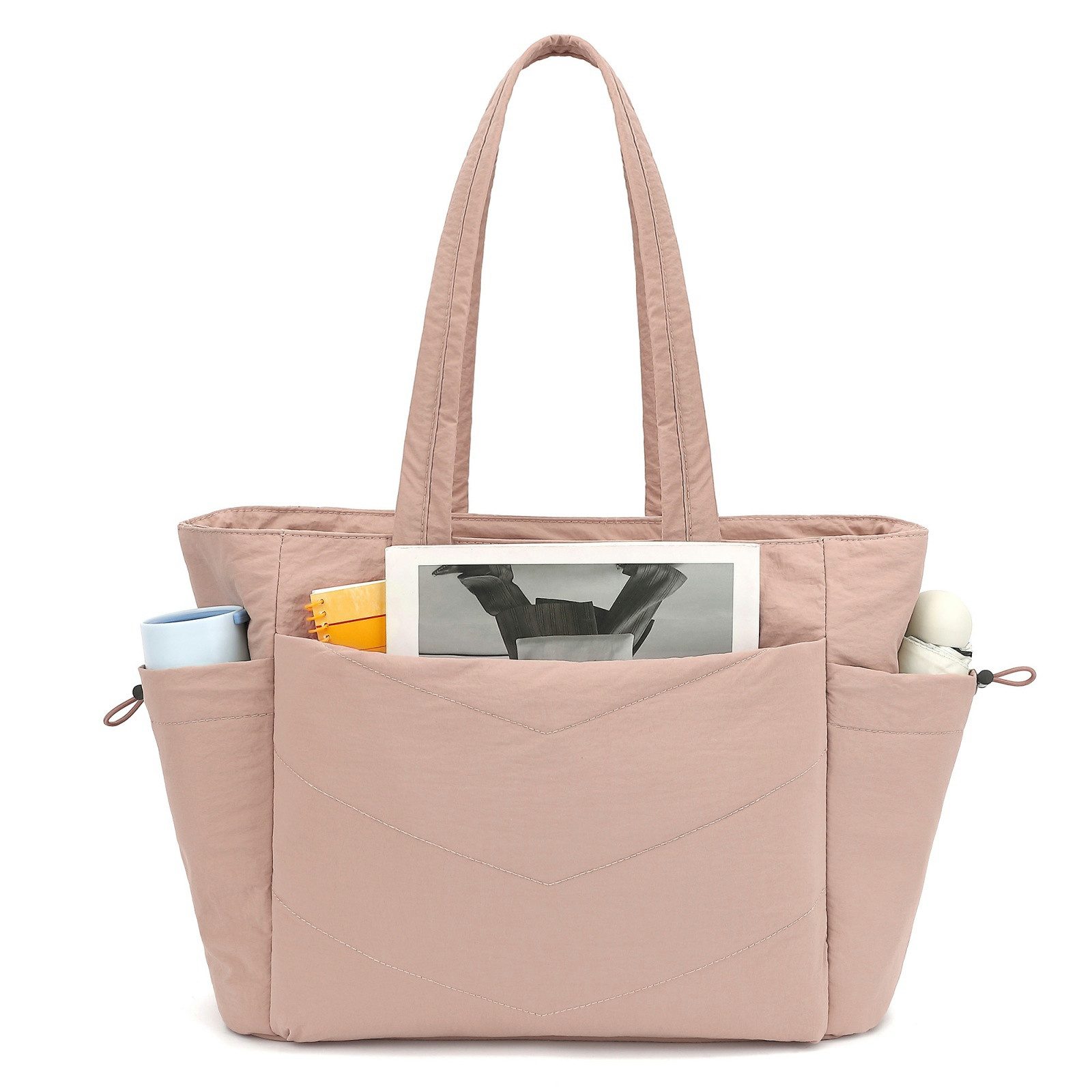 TAN.TOMI Umhängetasche Handtasche gesteppte Tragetasche Messenger Laptop Tasche, Mit Laptopfach und Reißverschluss für Schule Arbeit Reisen