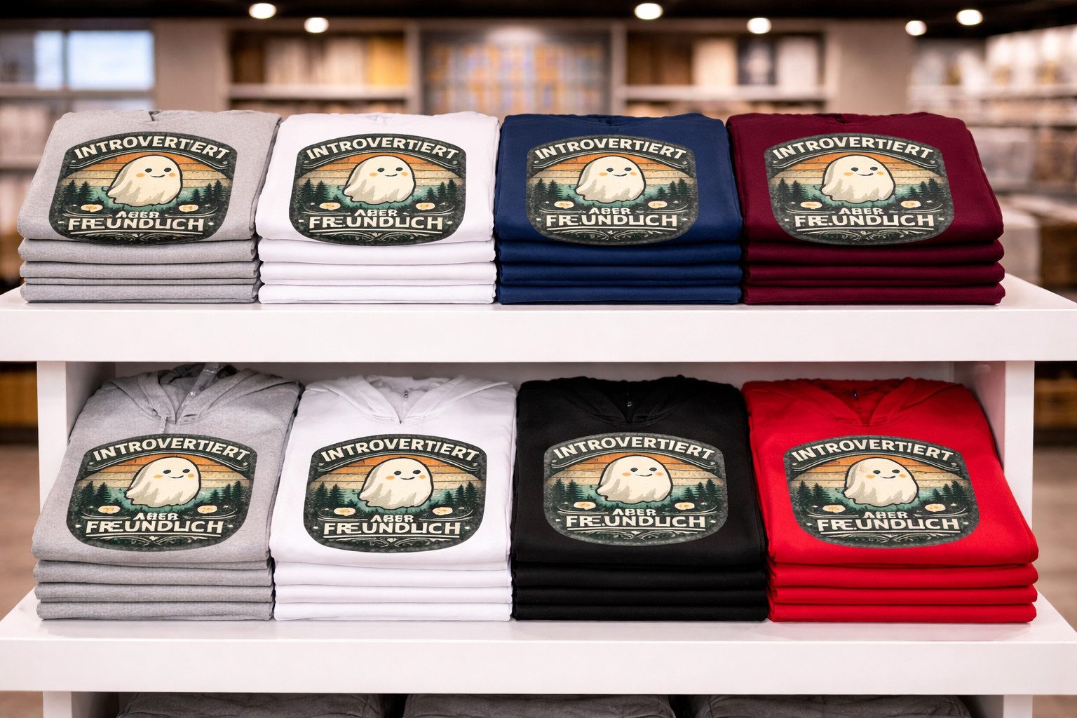 Blondie & Brownie Hoodie Introvertiert Aber Freundlich Damen Hoodie Geist Cartoon Print (Einzeln, Einzelartikel) Introvertiert Aber Freundlich Hoodie