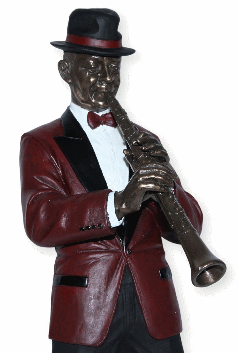 Deko Figur Klarinettisten Musiker cm Dekofigur mit Parastone H 30 Klarinette Band Jazz