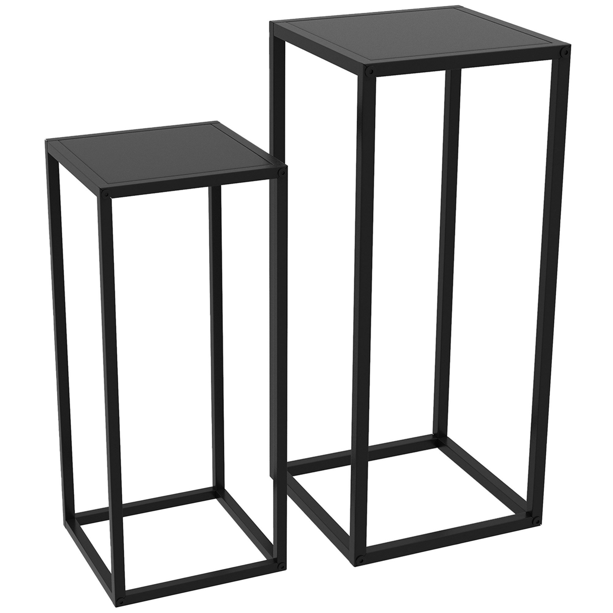 Blumenständer 2er-Set Pflanzenständer, Pflanzenhocker mit Stahlbeine