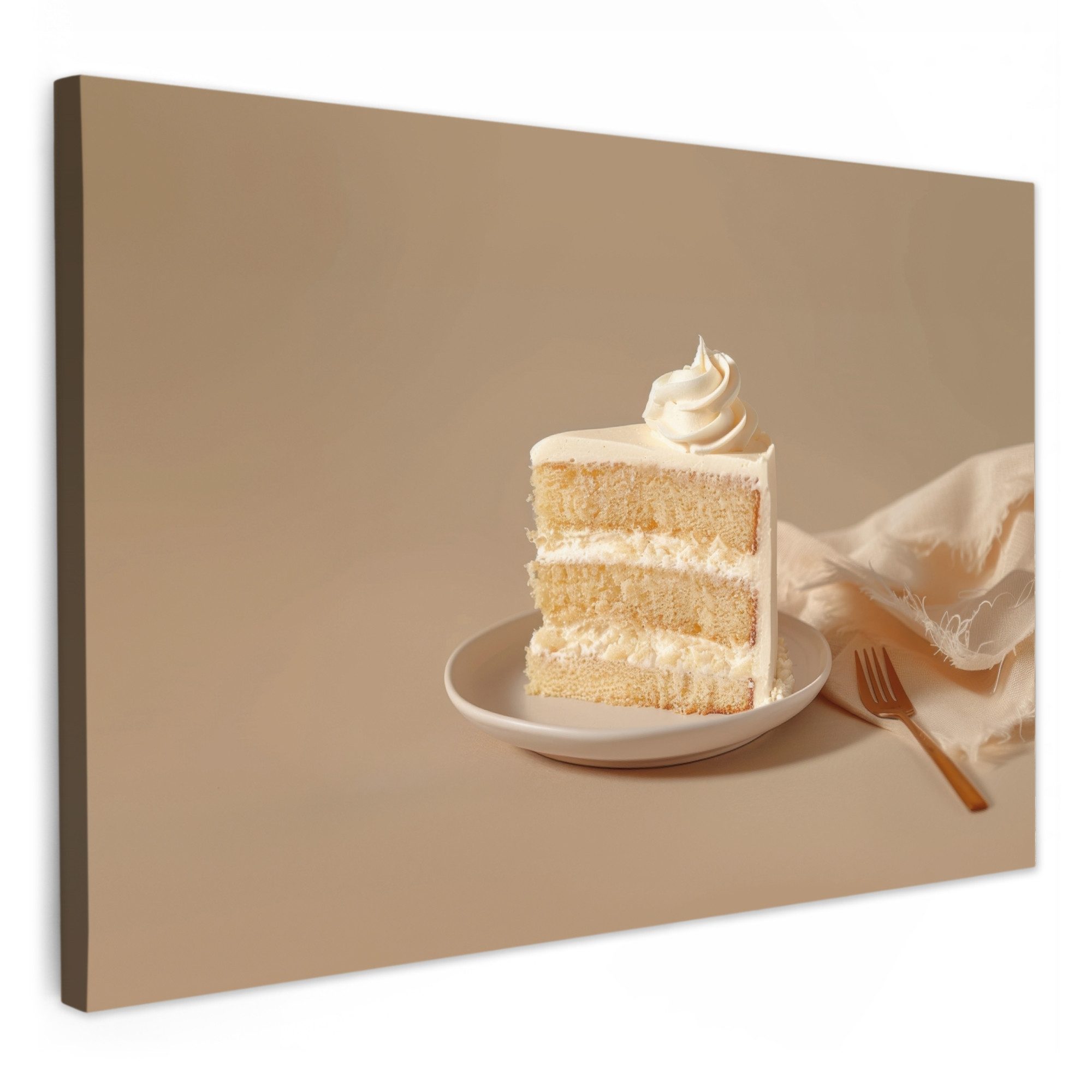 OneMillionCanvasses® Leinwandbild Vanillekuchen - Torte - günstig online kaufen