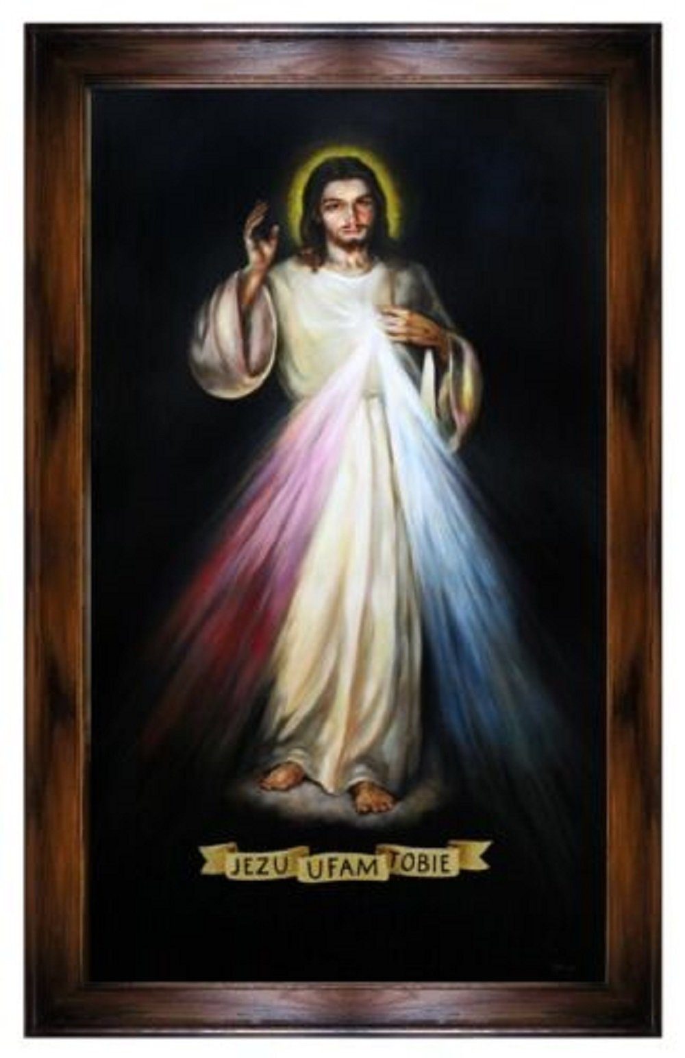 Kunst Bild Bilder Religion Rahmen Jesus Christus Ölbild G94809, JVmoebel Handarbeit Ölbilder