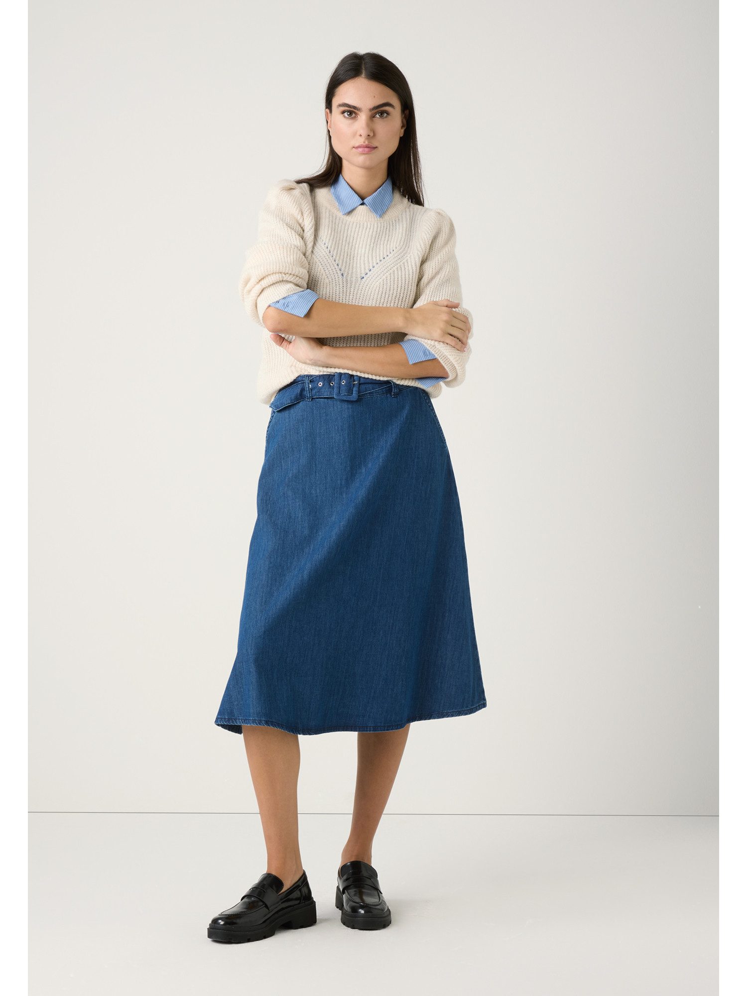 MORE&MORE Rundhalspullover kuscheliger Rippstrickpullover günstig online kaufen