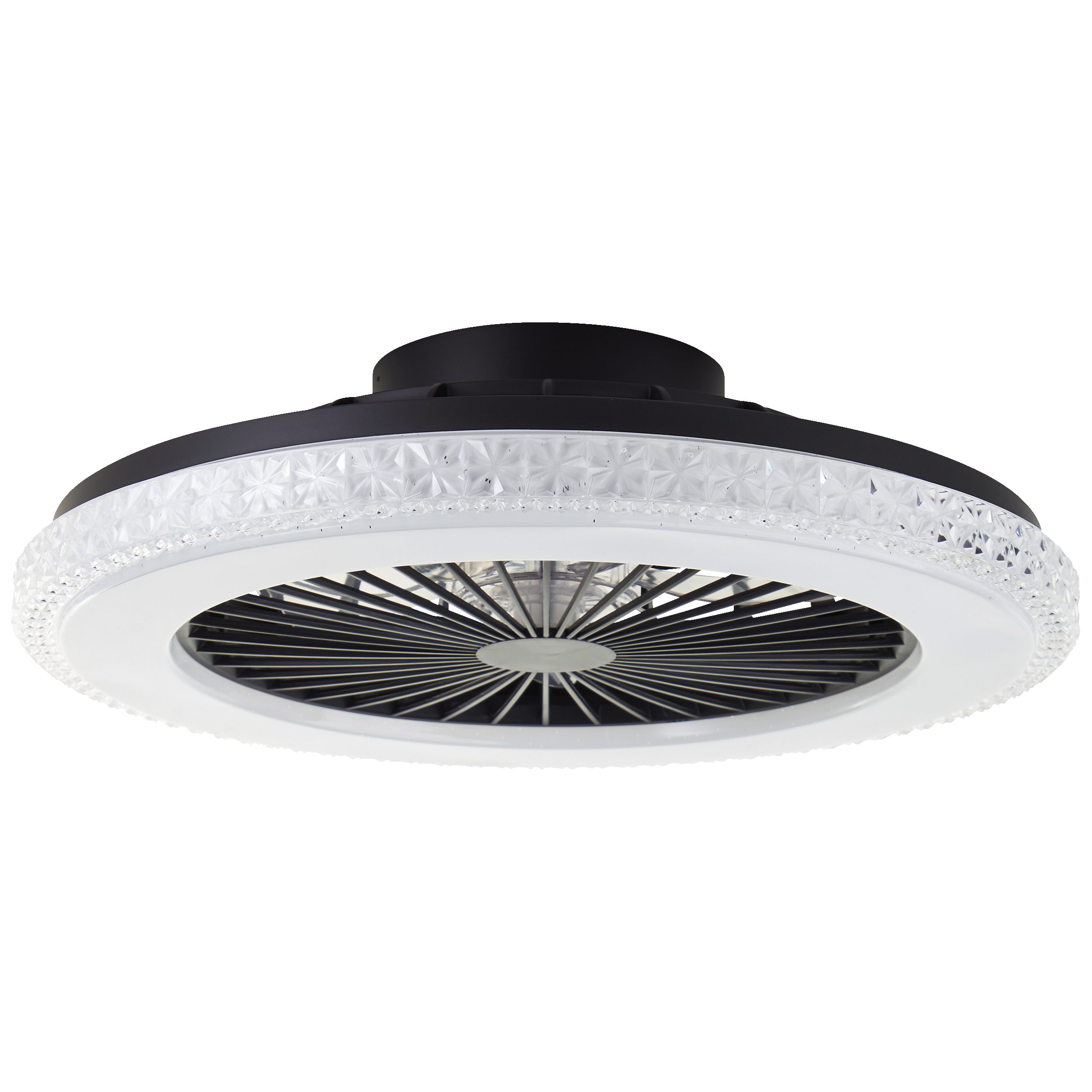 Brilliant LED Deckenleuchte Badria, CCT - über Fernbedienung, Dimmfunktion, Nachtlichtfunktion, Timerfunktion, LED fest integriert, RGB, warmweiß - kaltweiß, mit Ventilator, 49 cm, digitales RGB, 4700 lm, dimmbar, 3000-6500 K
