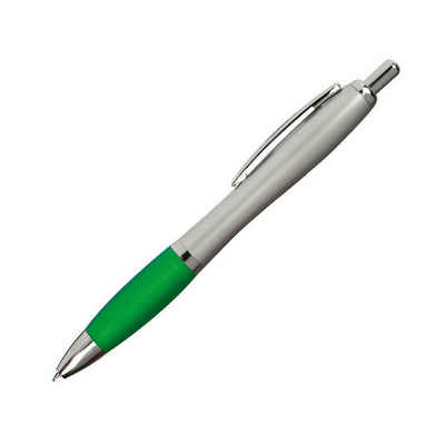 Livepac Office Kugelschreiber 20 Kugelschreiber / mit satiniertem Gehäuse / Farbe: silber-grün