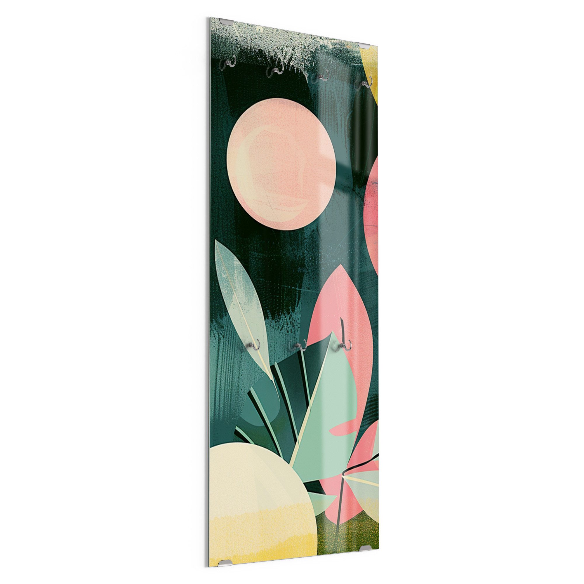 DEQORI Kleiderhaken 'Flora in Balance', Glas Garderobe hängend Flur Jackenhalter modern Wandgarderobe Haken