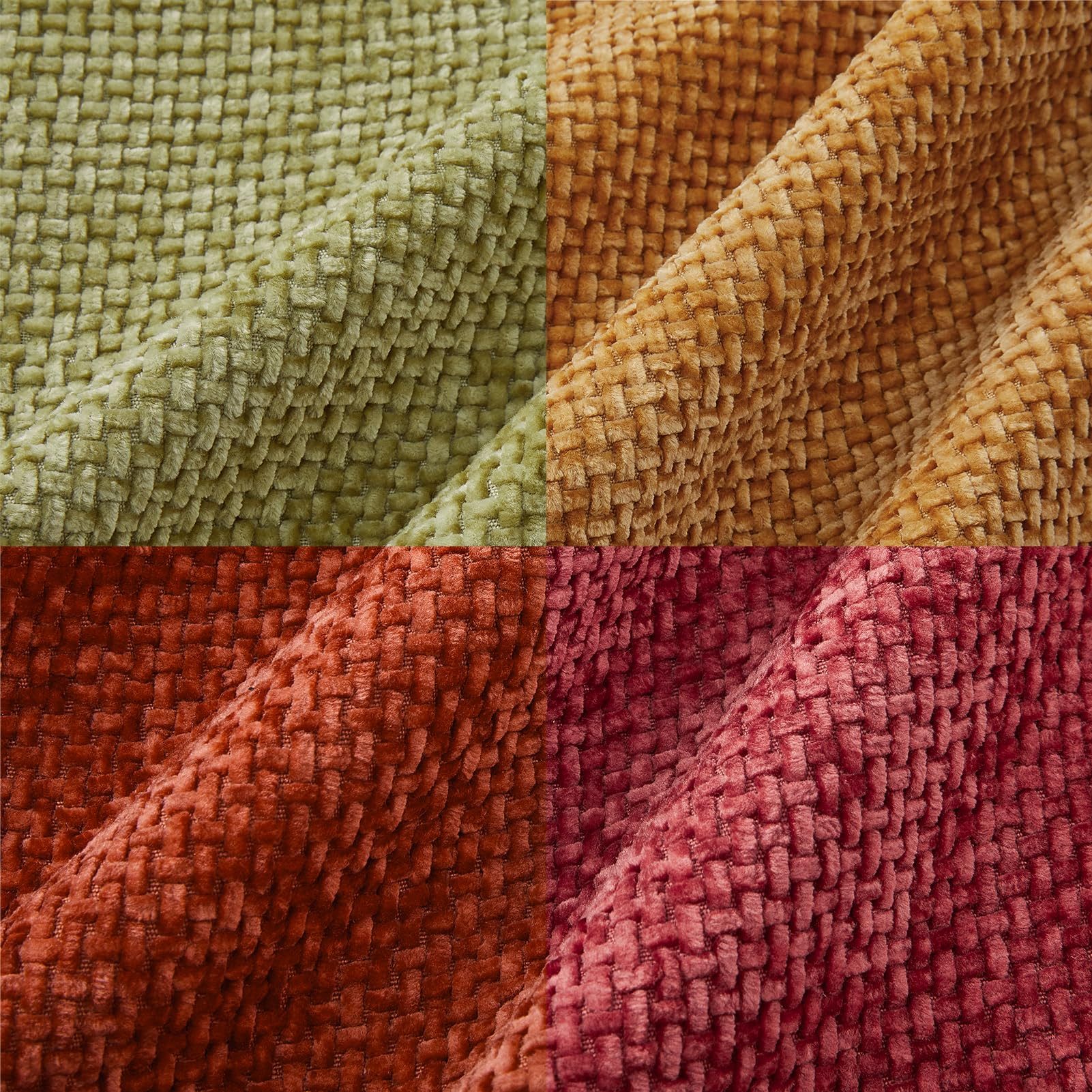 Topfinel Kissenbezug 40x40 samt kissenbezüge 50x50 Weich Sofa Deko Rattanstreifen, kissenbezug 4er set Gelb-Orange Farbverlauf Wohn Kinder Hautfreundlich