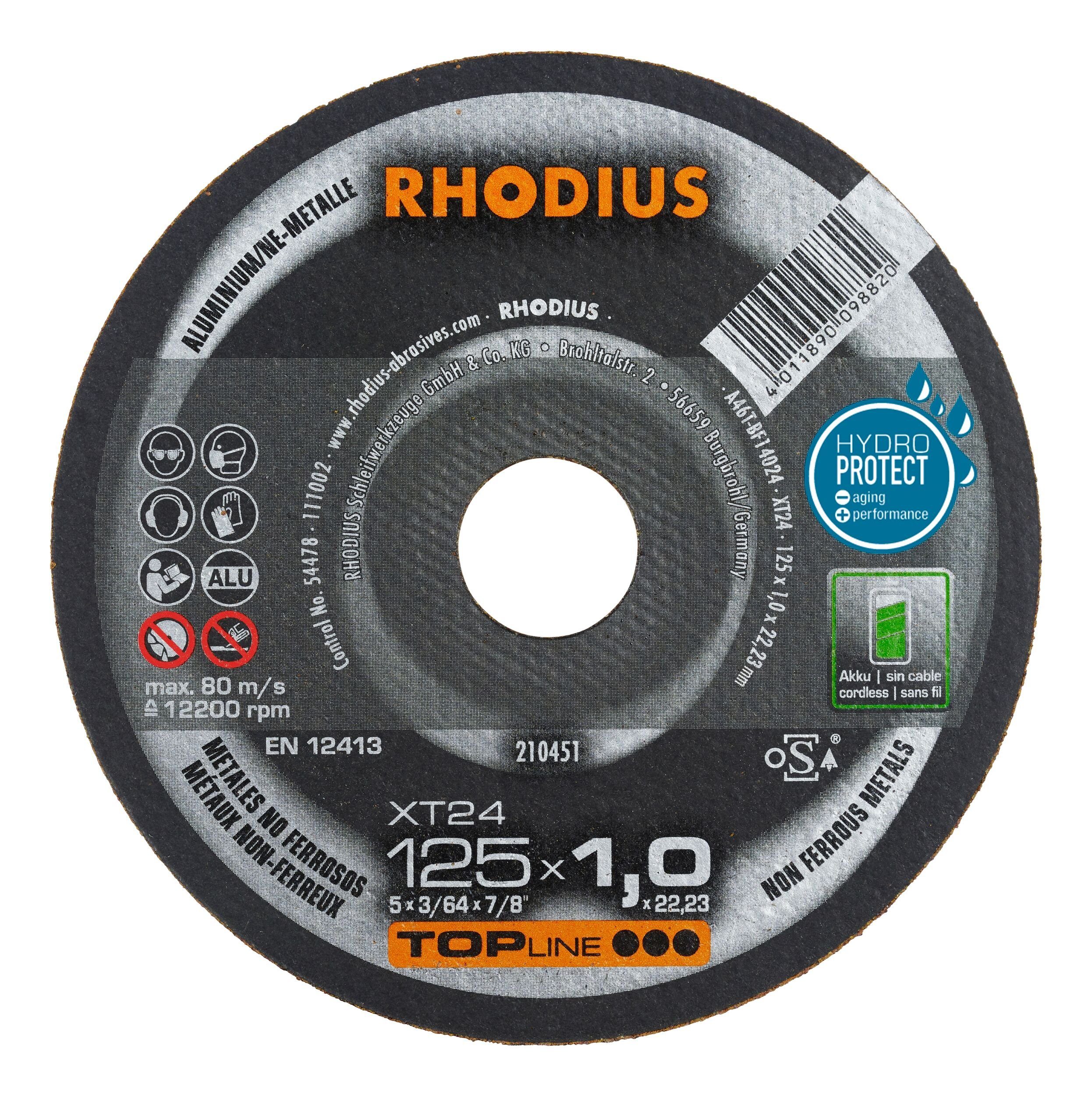 Rhodius Trennscheibe TOPline XTS, Ø 125 mm, TOPline XT24 Extradünne - 125 x 1 x 22,23 mm