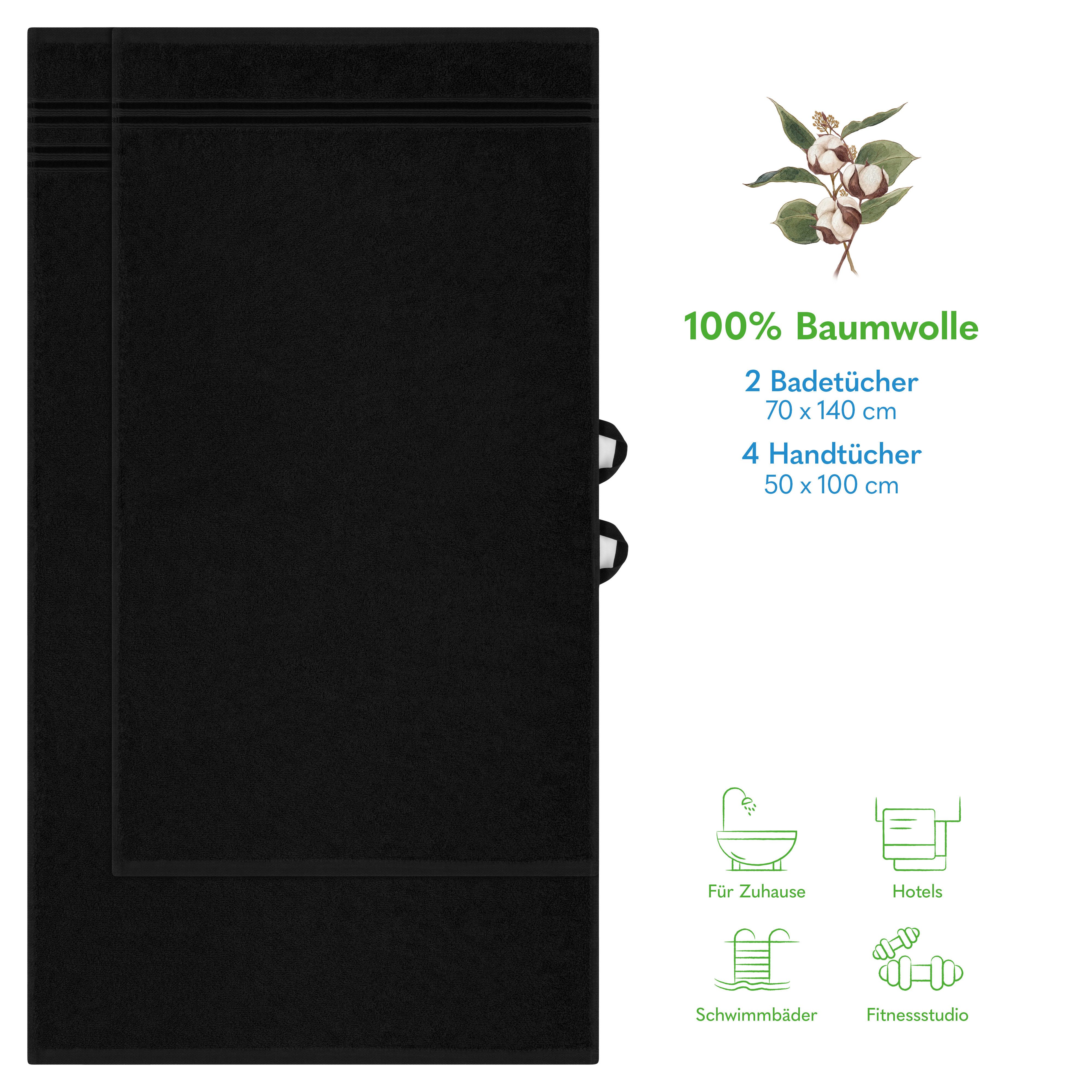 HAMMETEX Handtuch Set 6-teiliges Handtuch Set, 100% Baumwolle, Weich & Saug günstig online kaufen