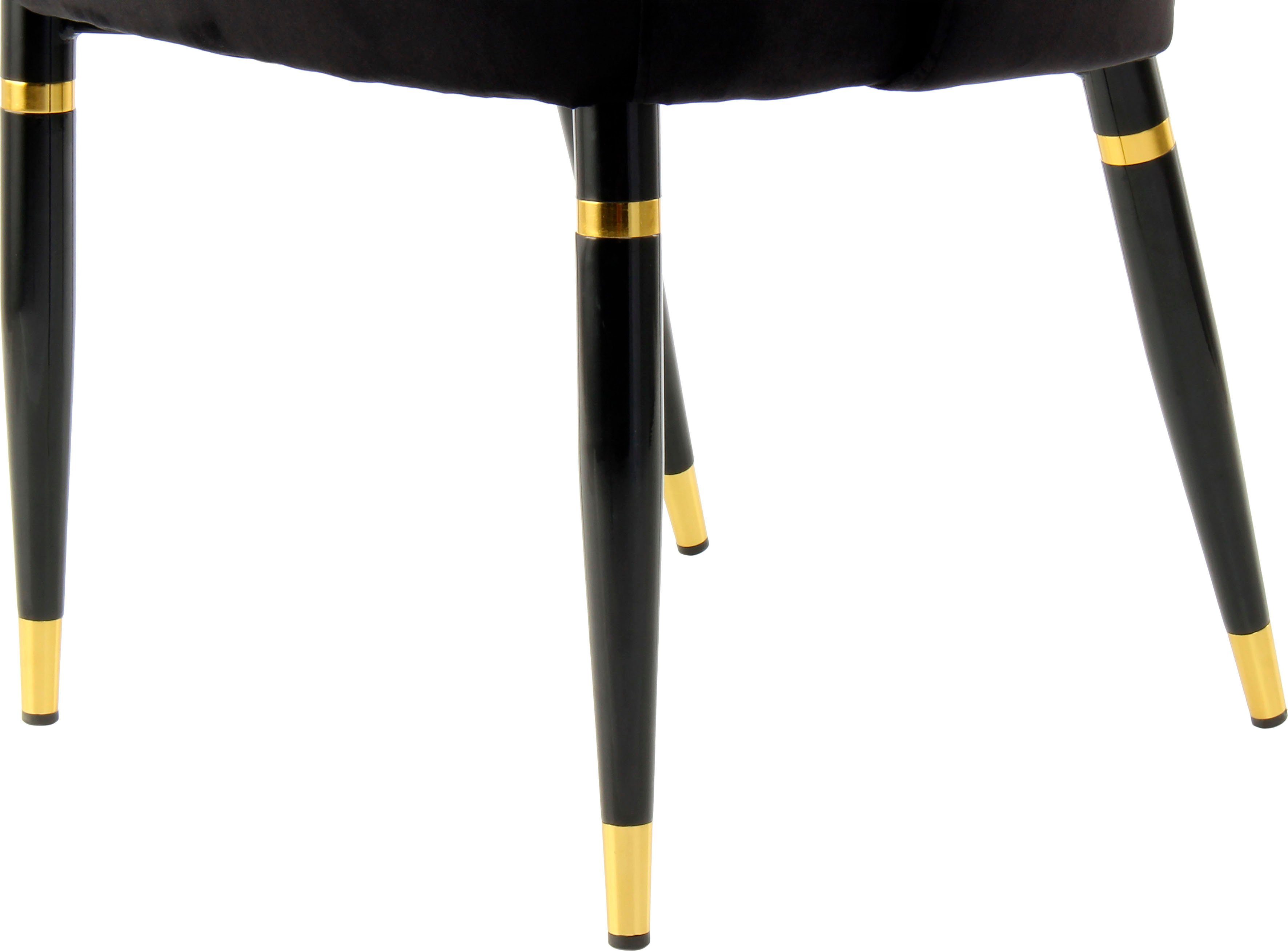 schwarz Kayoom (2 Stuhl modern | schwarz/gold Courtney Bezug, Polsterstuhl 525 St), samtweicher