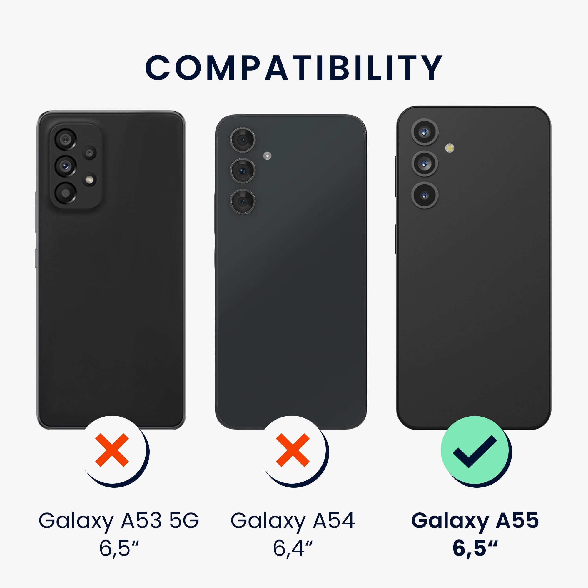 kwmobile Etui Necklace Case für Samsung Galaxy A55 5G, Hülle Silikon mit Handykette - Band Handyhülle