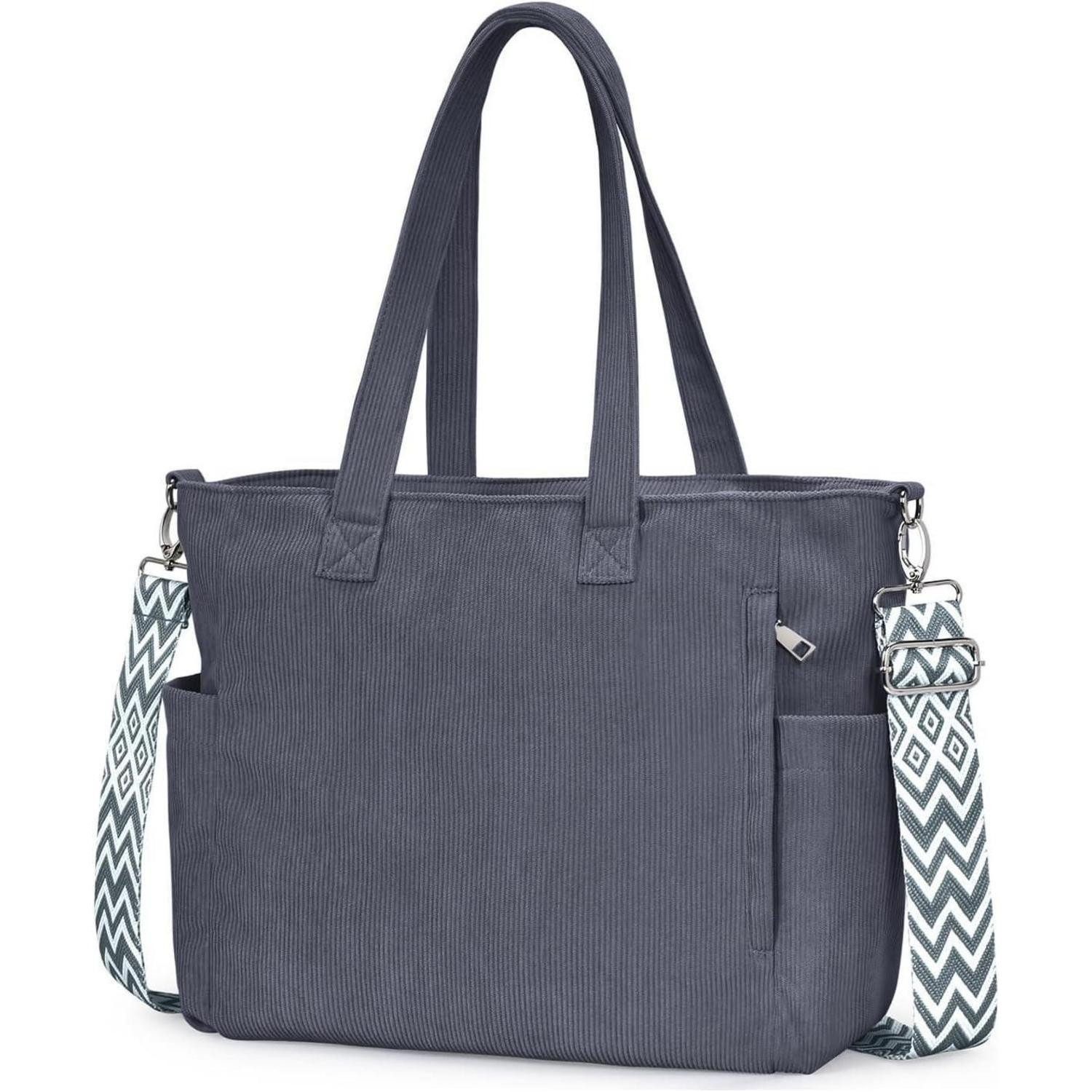 LuxusKollektion Handtasche Damen Cord Umhängetasche Groß Tote Bag mit Schultergurt