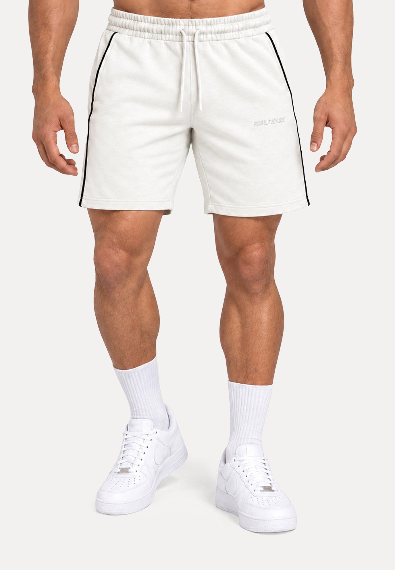 Smilodox Shorts Brenvaro kurze Hose, Regular Fit, Gymshorts, Sport, Freizeit & Laufen Piping-Details, elastischer Bund, Kordelzug, Seitentaschen, Baumwolle