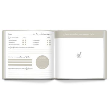LEAF & GOLD Notizbuch Gästebuch Hochzeit, Edles Hochzeitsgästebuch mit Fragen, Gästebuch zum Ausfüllen mit