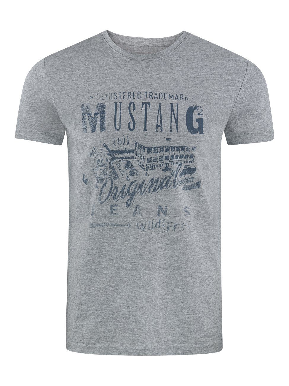 MUSTANG T-Shirt Herren Printshirt Regular Fit günstig online kaufen