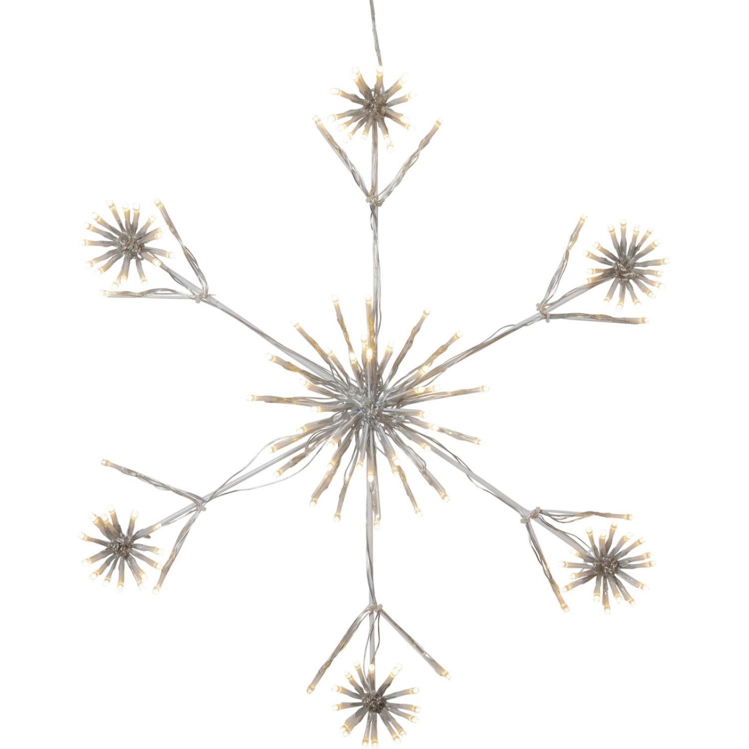 MARELIDA LED Dekolicht LED Schneeflocke Wanddeko Weihnachten Winter 144LED 60cm Außen weiß, LED Classic, warmweiß (2100K bis 3000K)