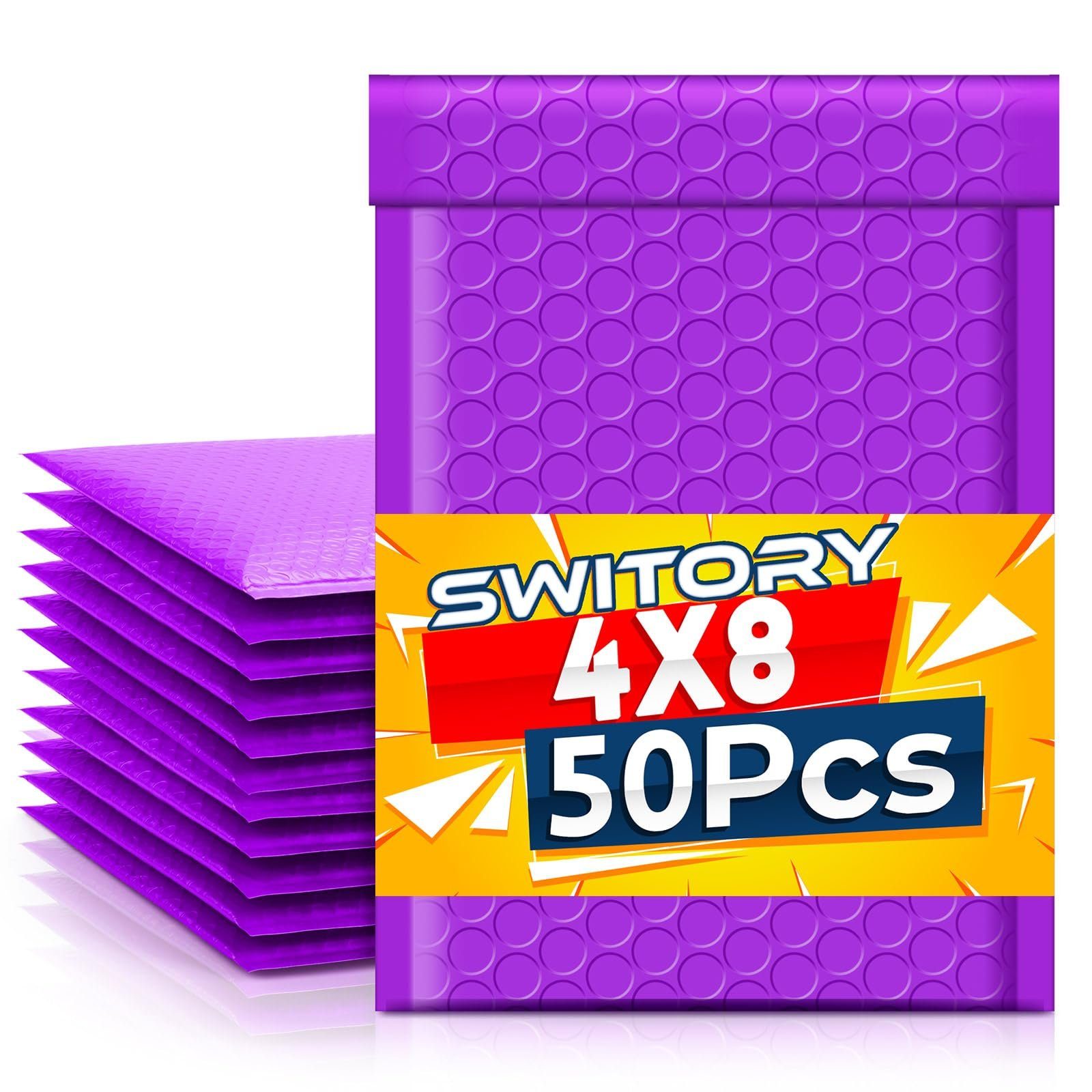 Switory Versandtasche A6 Luftpolsterumschläge, Gepolsterte Конверти für die Verpackung, 10.2x17.7cm, 50 Stücke