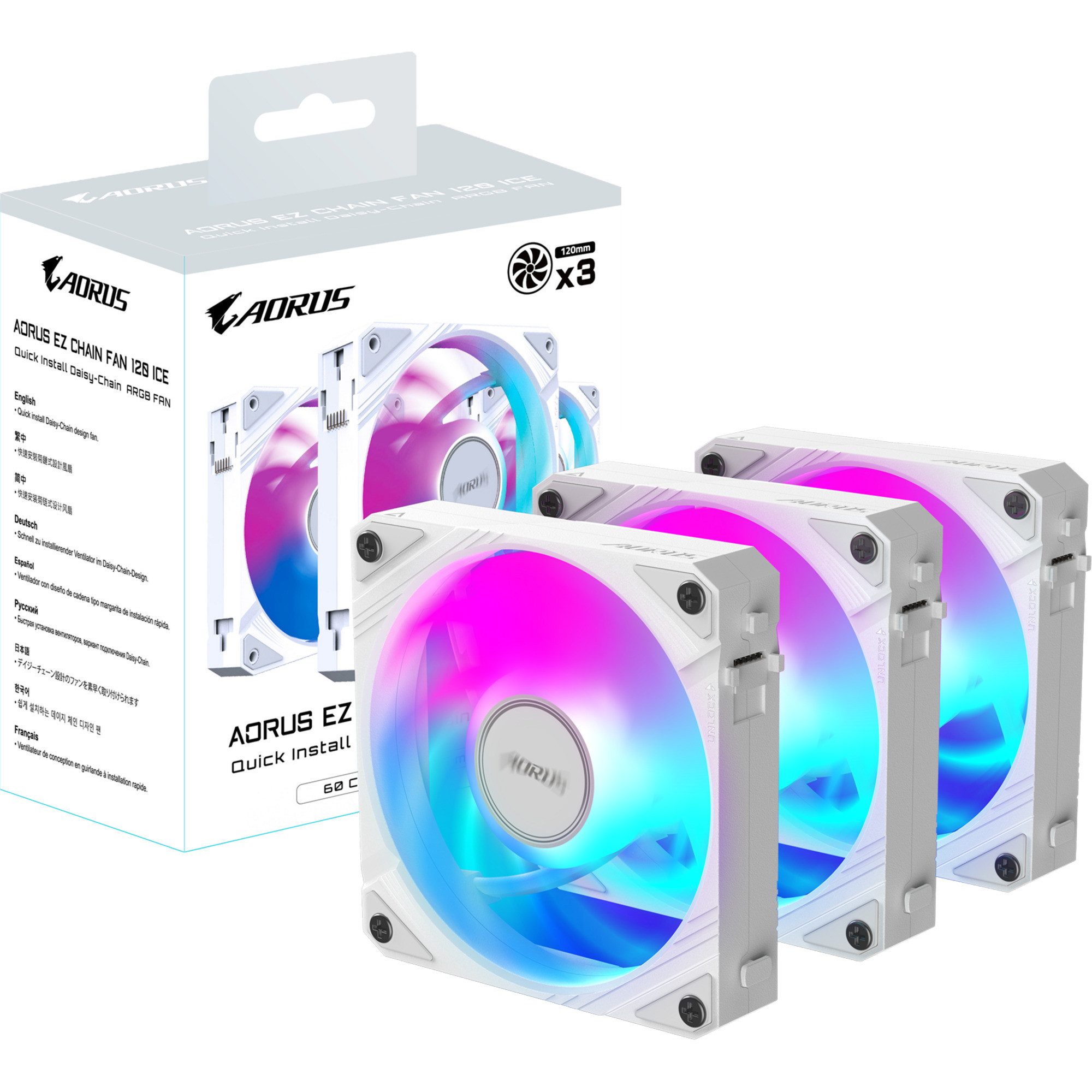 Gigabyte Gehäuselüfter GIGABYTE AORUS EZ CHAIN FAN 120, Gehäuselüfter