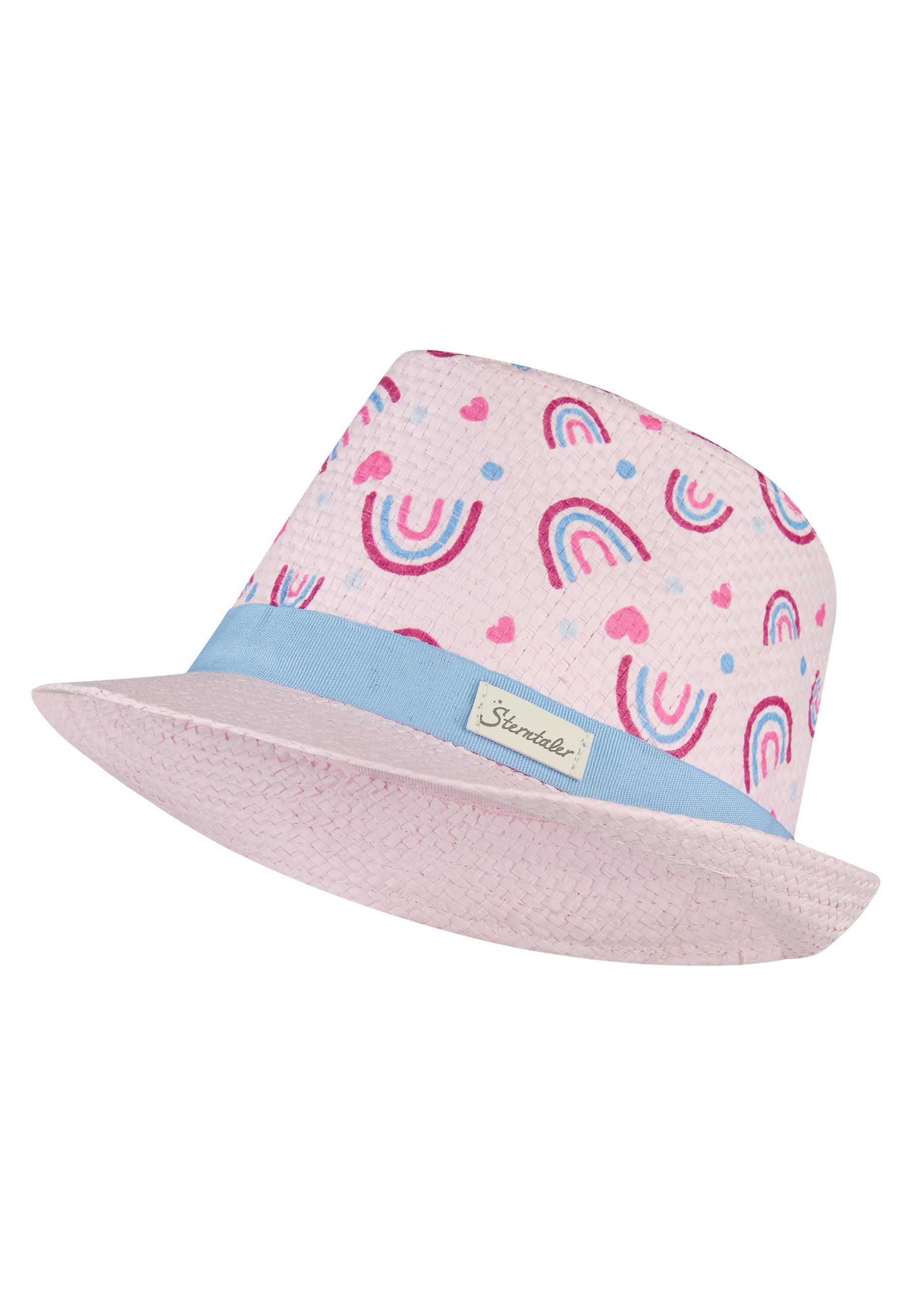 Sterntaler® Sonnenhut UV-Schutz 50+ Strohhut Regenbogen (1-St) Leichter Strohhut mit Regenbogenprint, Garniturband, gebogener Krempe